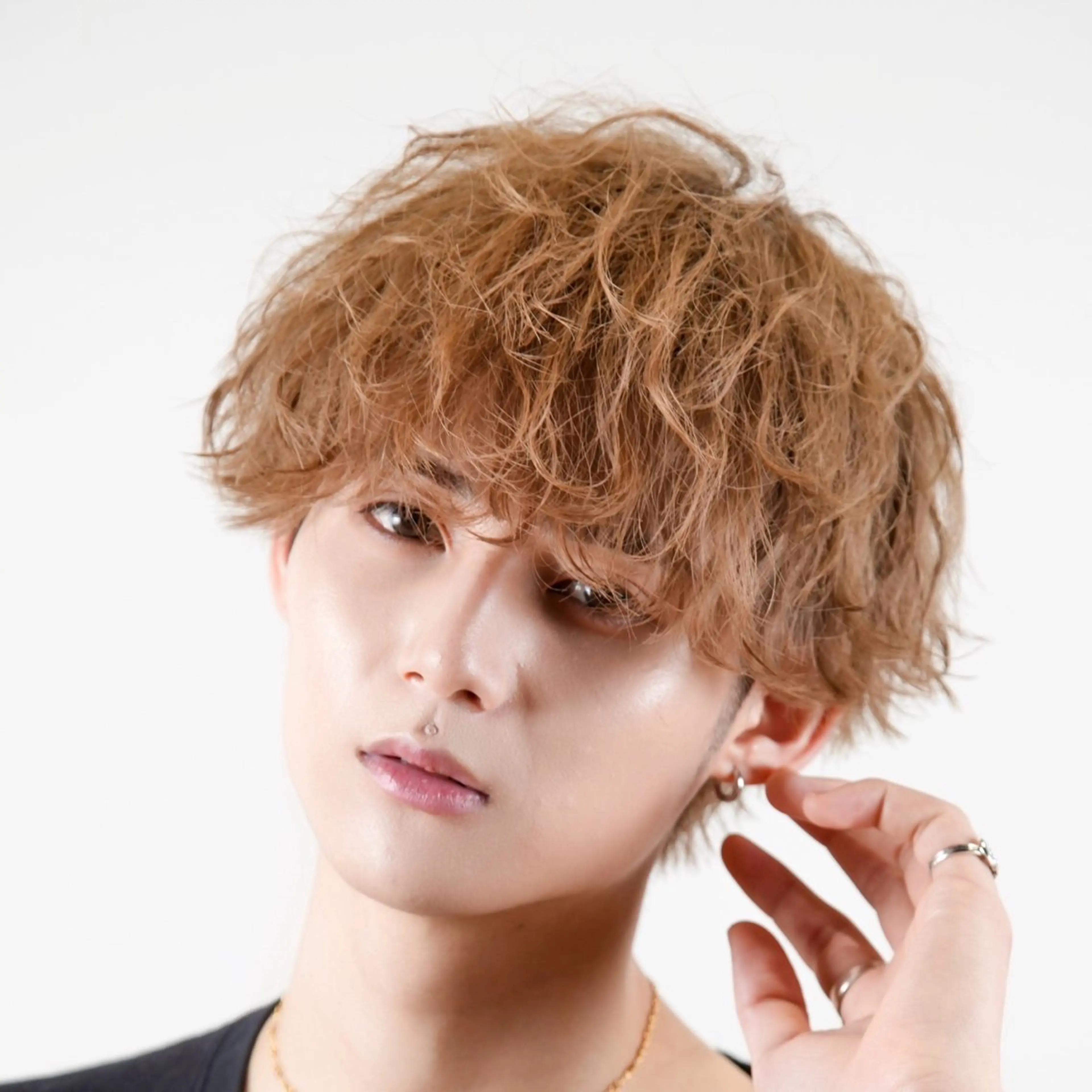 ミディアム カラー パーマ メンズ カット パーマ トリートメント ハイトーン/メンズマ ッシュ/KYOHEIのヘアスタイル