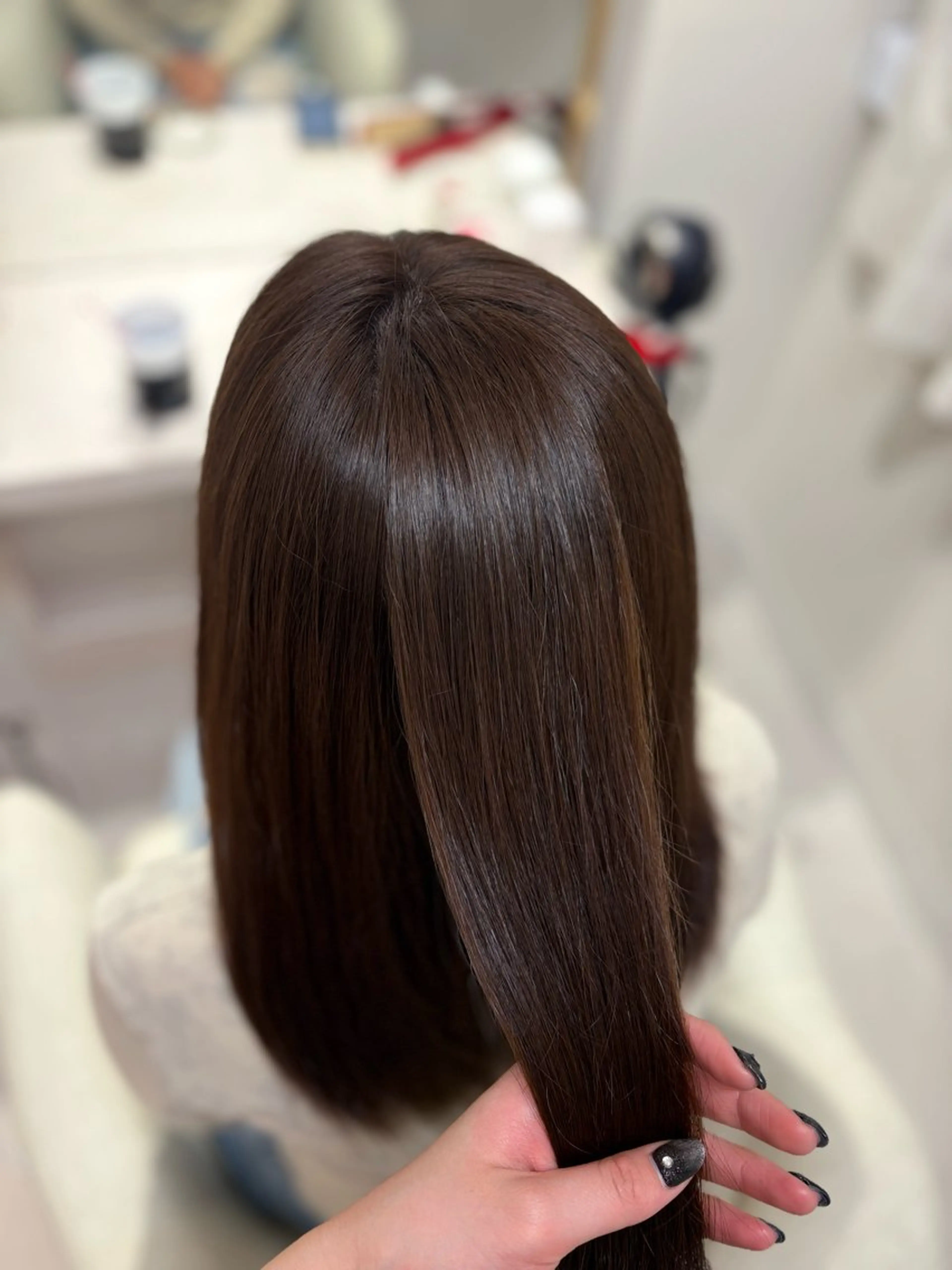 セミロング カラー ブラウンカラー ダブルカラー みゅう／韓国：網紅： トレンドヘアのヘアスタイル