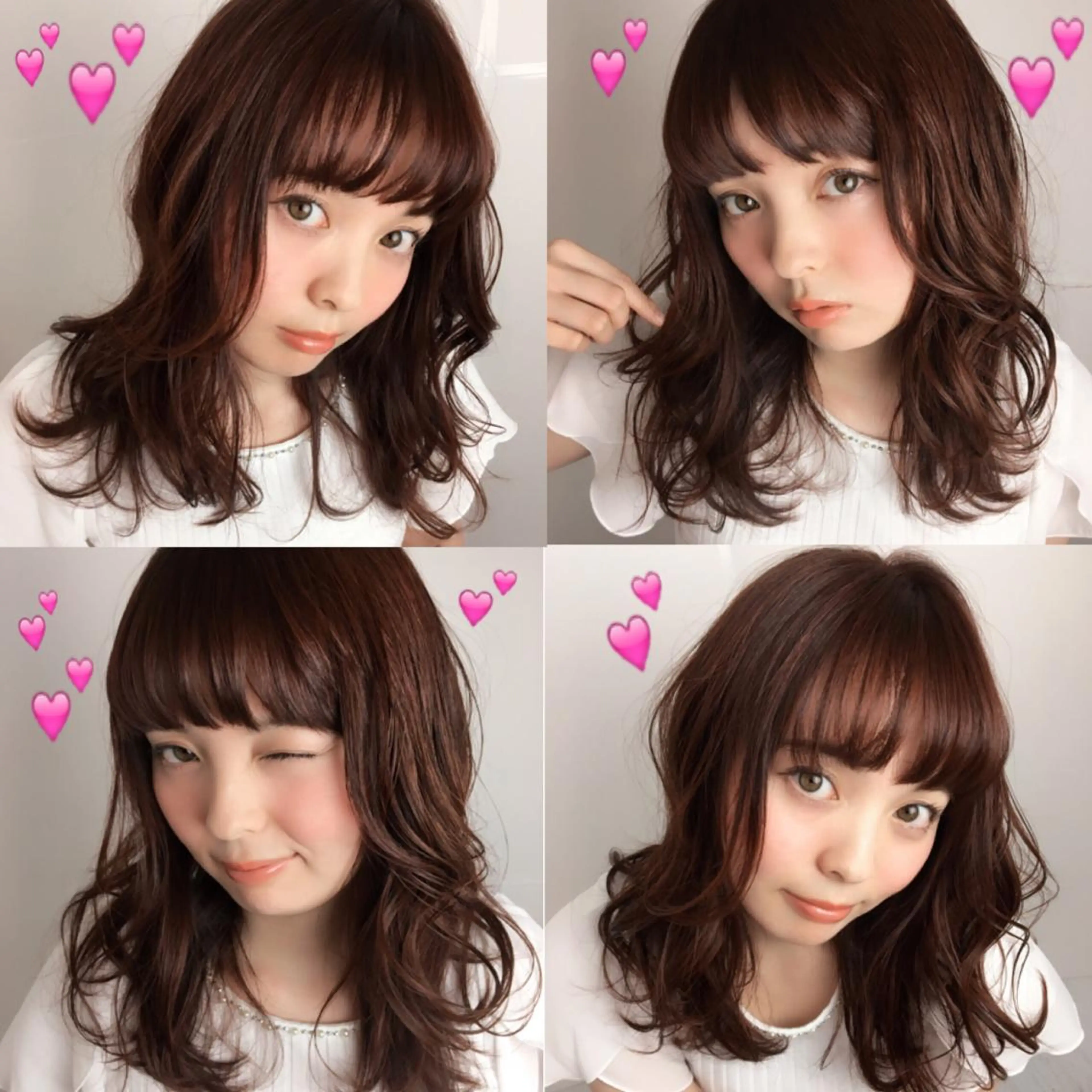 ミディアム カラー ブラウンカラー ピンクカラー ピンクブラウン 韓国ヘア得意❤︎森澤 悠佳のヘアスタイル