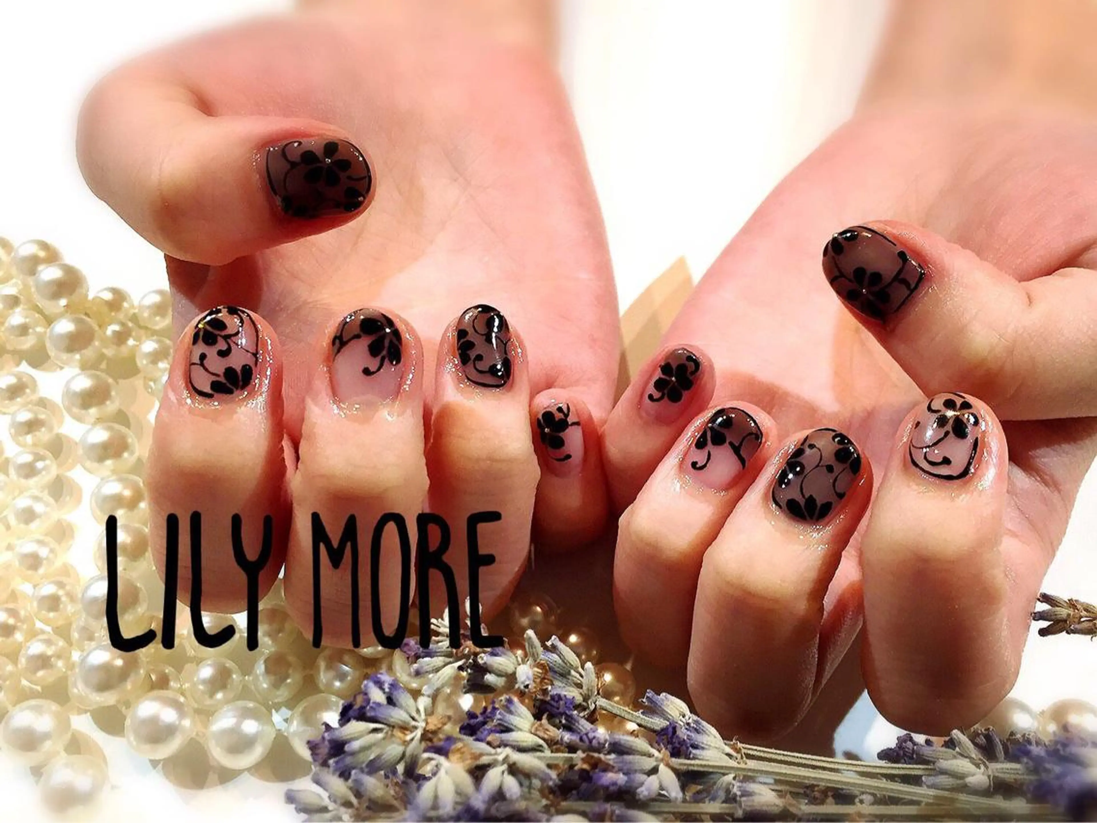 ネイル フラワーネイル レース Lily closetのネイルデザイン
