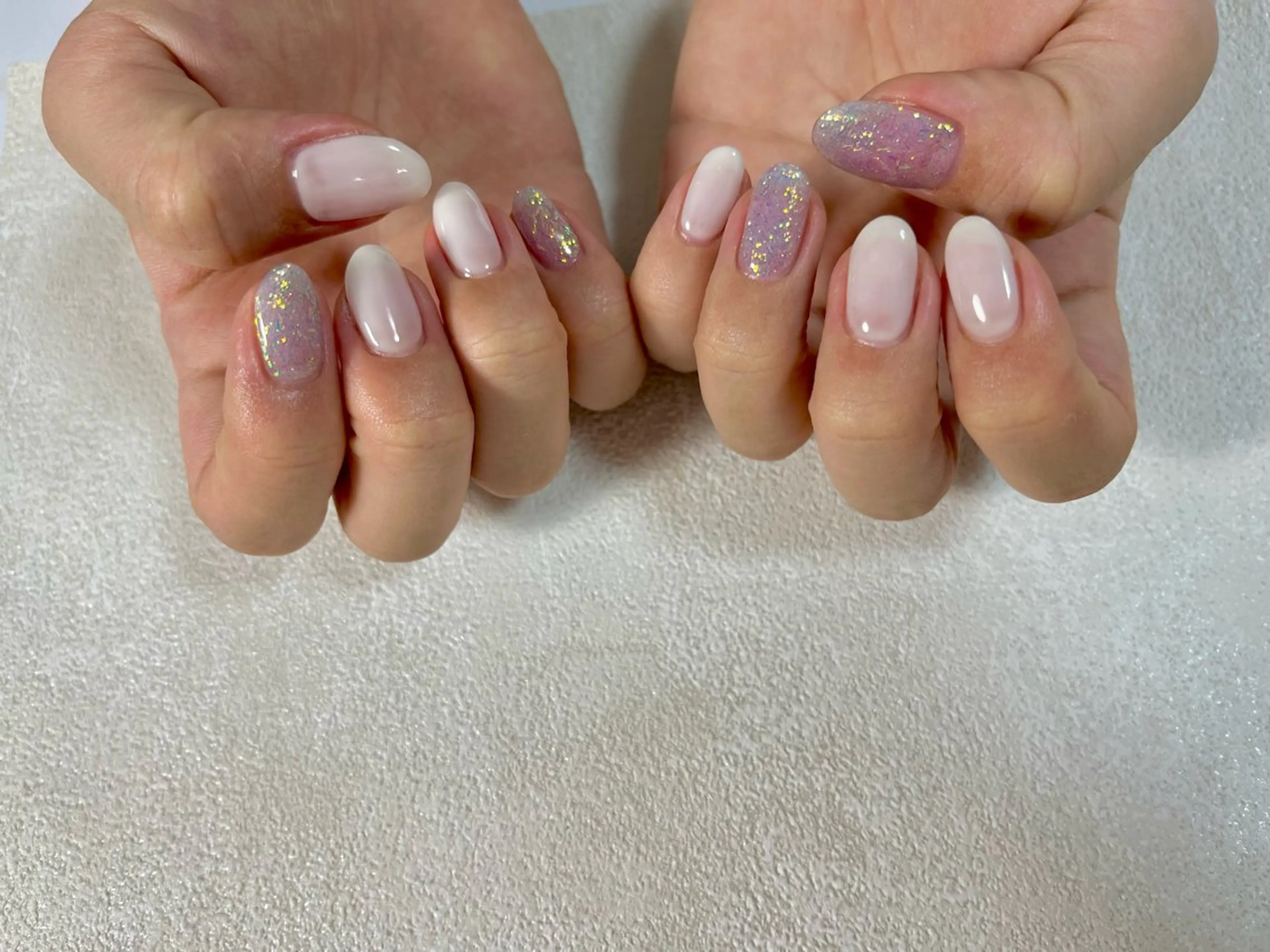 ネイル オーロラネイル フットネイル フレンチネイル ジェルネイル 韓国ネイル ハンドネイル kiki nail たまプラーザのネイルデザイン