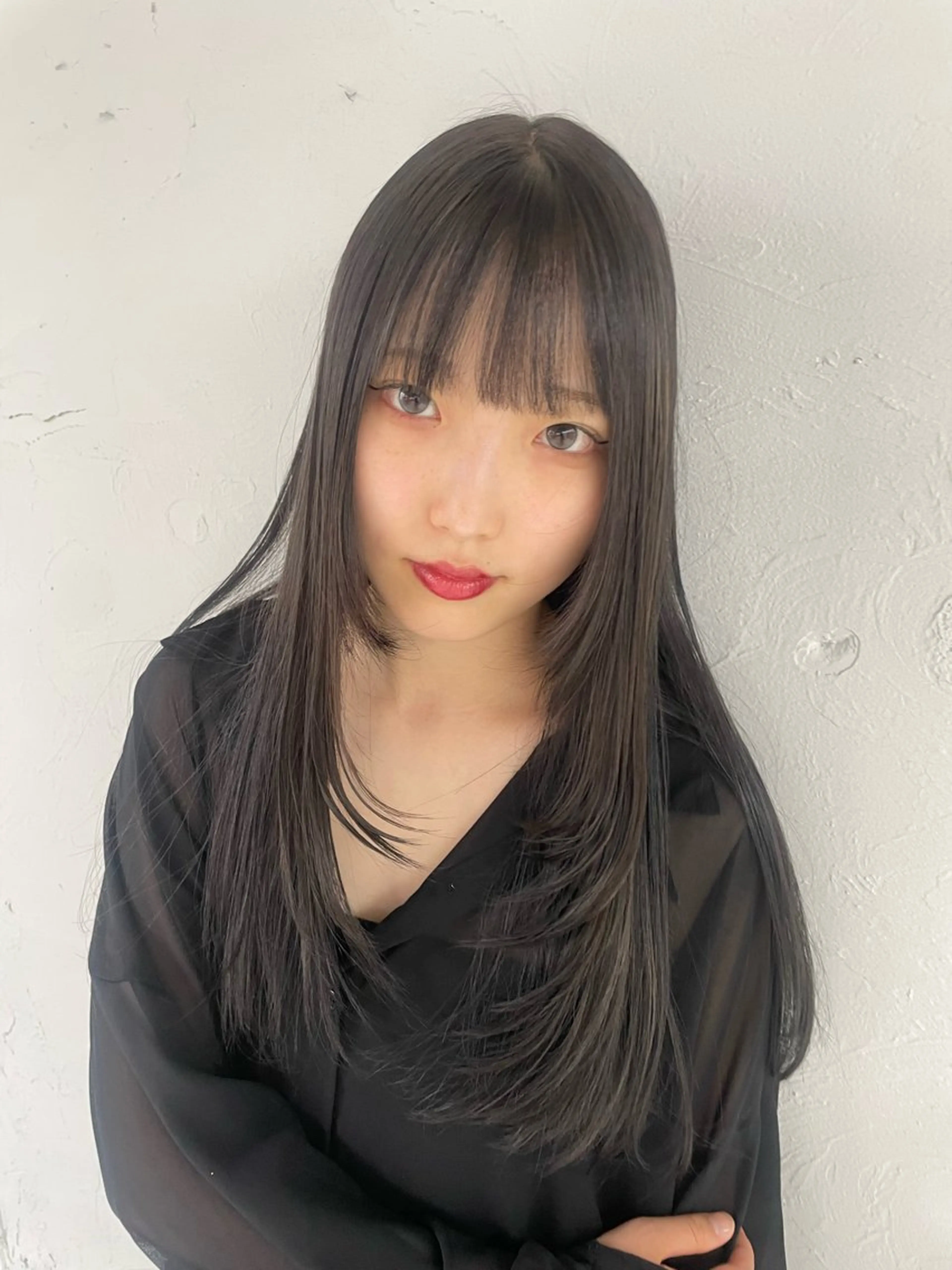 ロング カラー レイヤーカット ヘアカラー トリートメント ハイトーン/レイヤー 似合わせ・ユキノのヘアスタイル