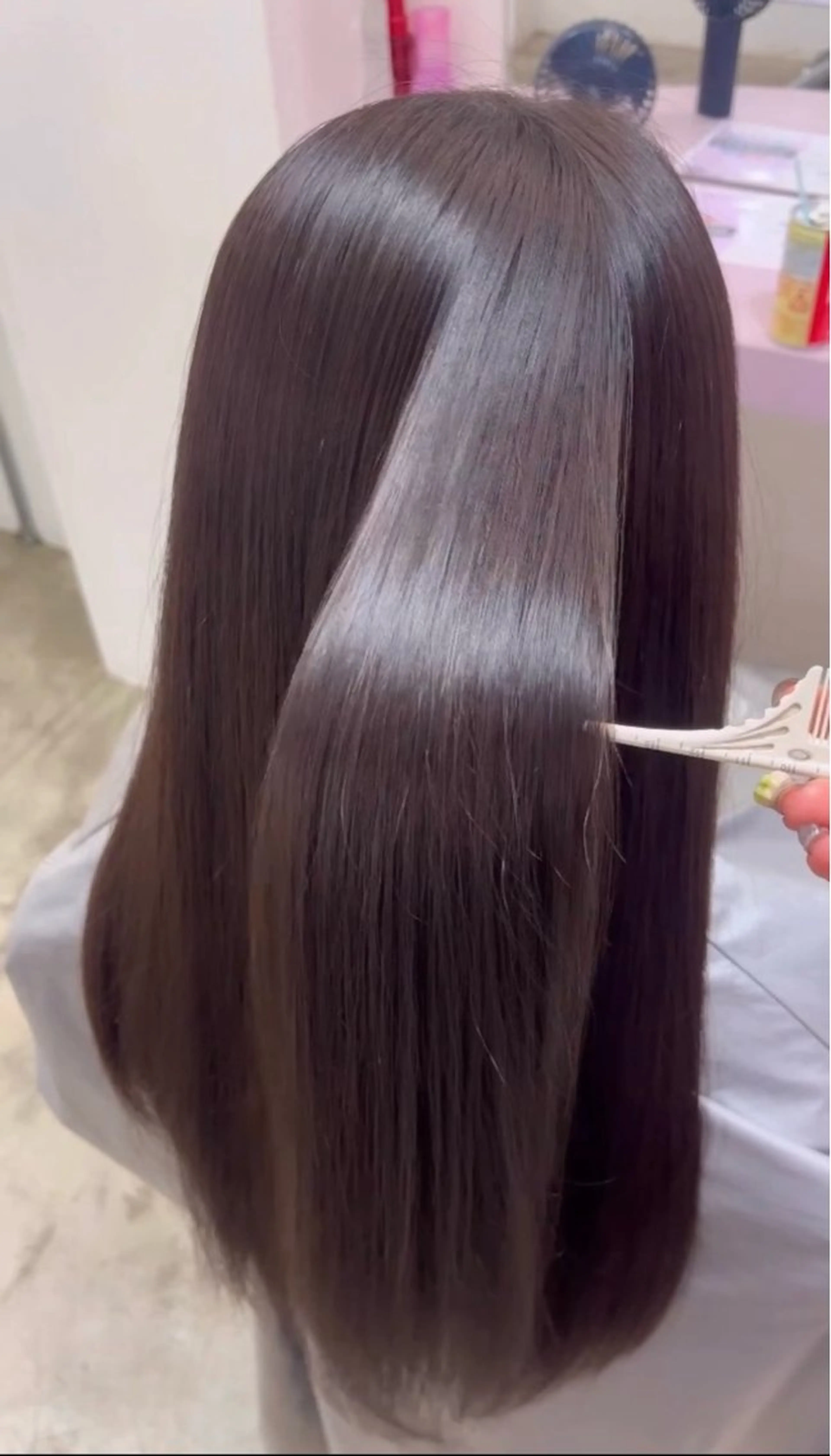 ロング カラー 縮毛矯正 縮毛矯正 トリートメント ness 一花のヘアスタイル