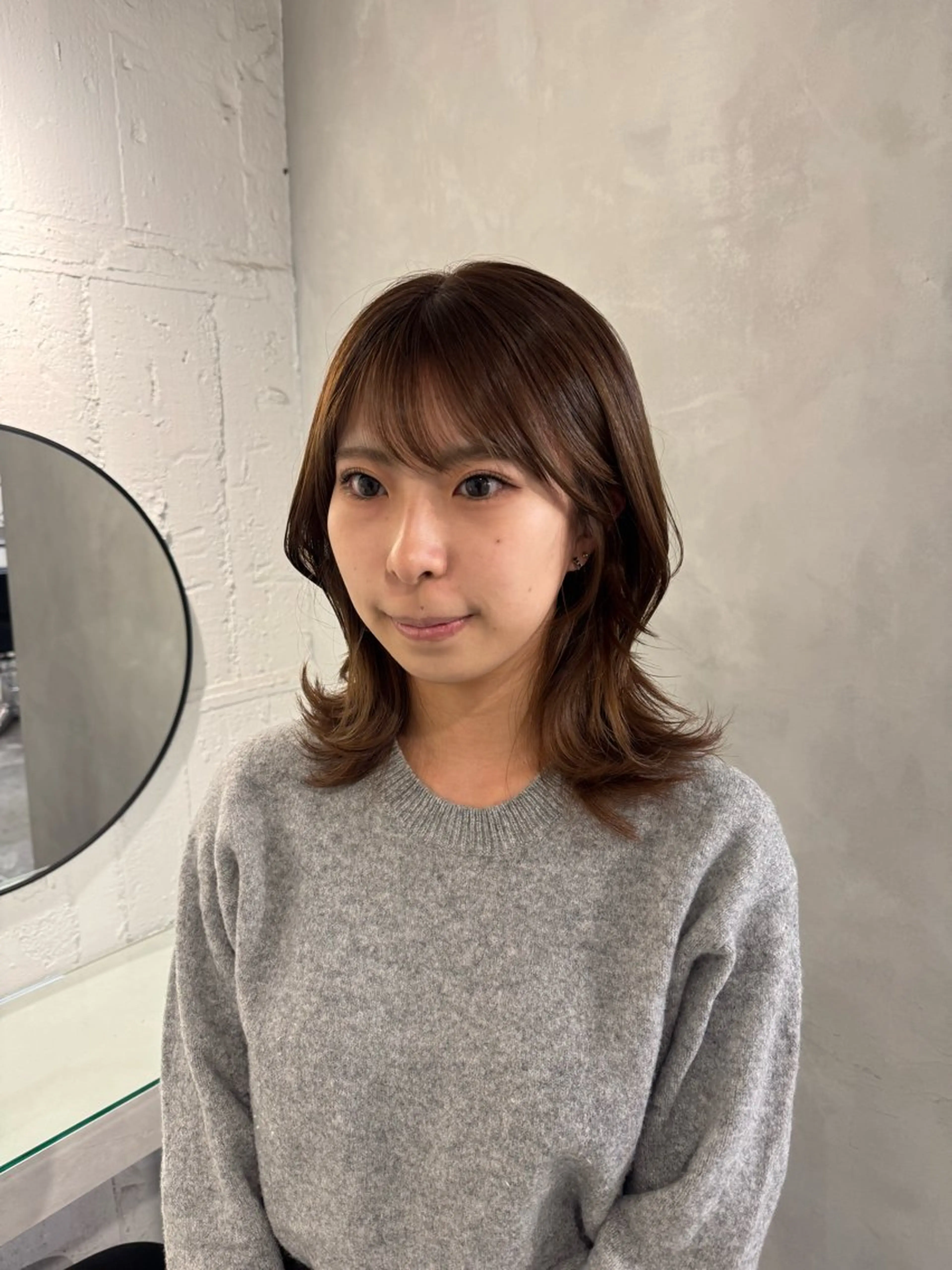 セミロング カット ヘアカラー トリートメント 顔周りcut・ご相談 ＝新宿しずく🇰🇷のヘアスタイル