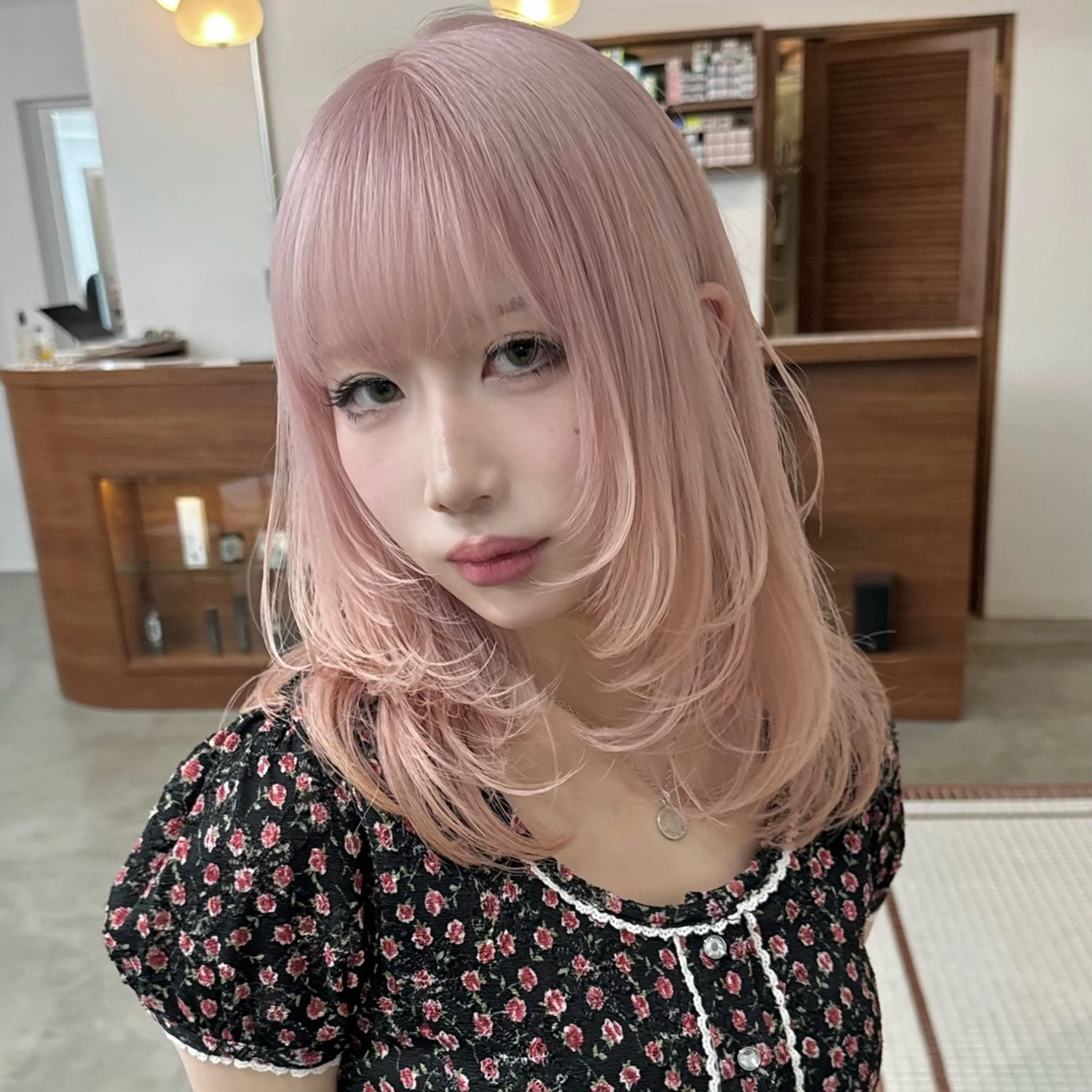 ミディアム カラー エクステモデル募集 💗大阪梅田/川上のヘアスタイル