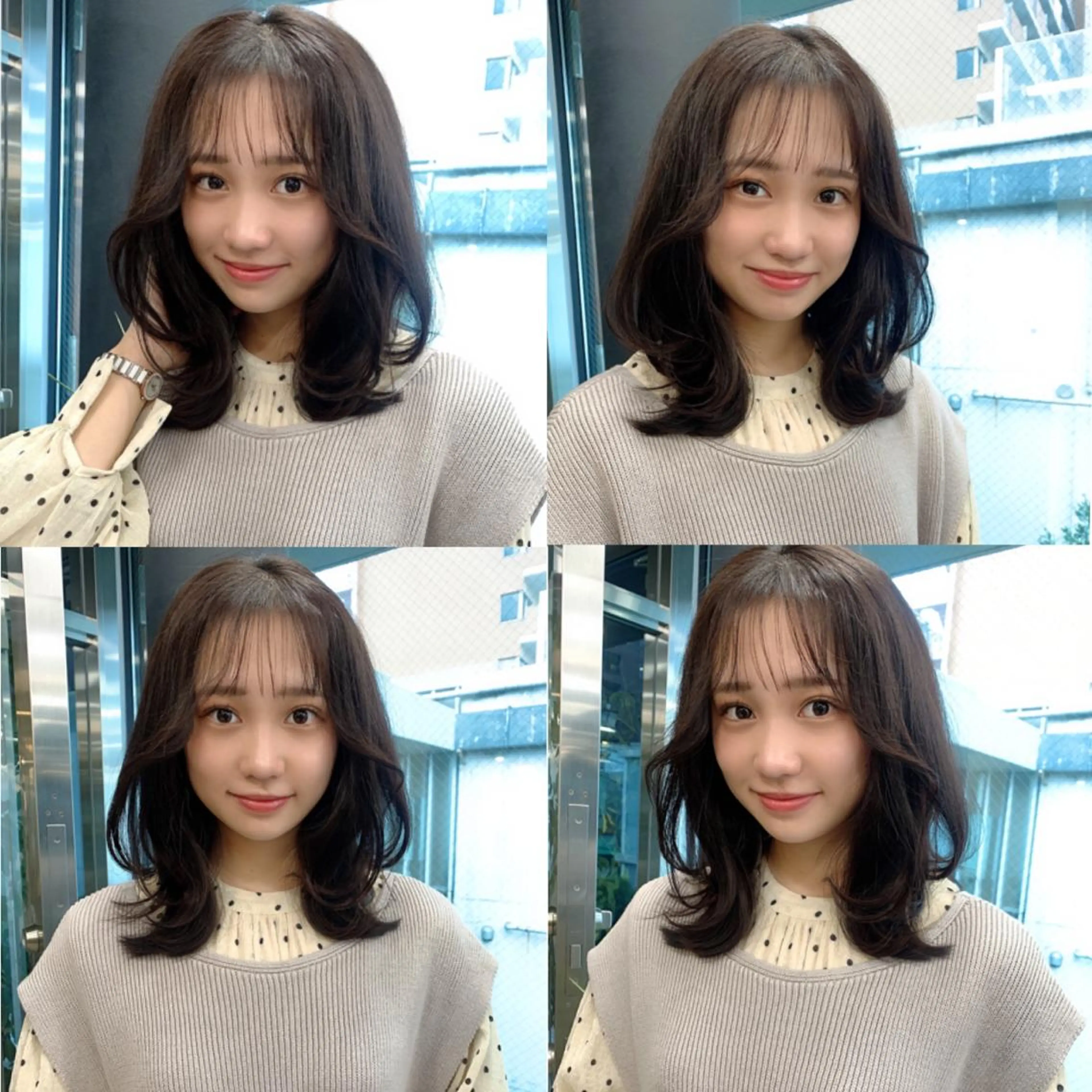 ミディアム カラー 透明感/オリーブ/ グレージュ/YUKAのヘアスタイル