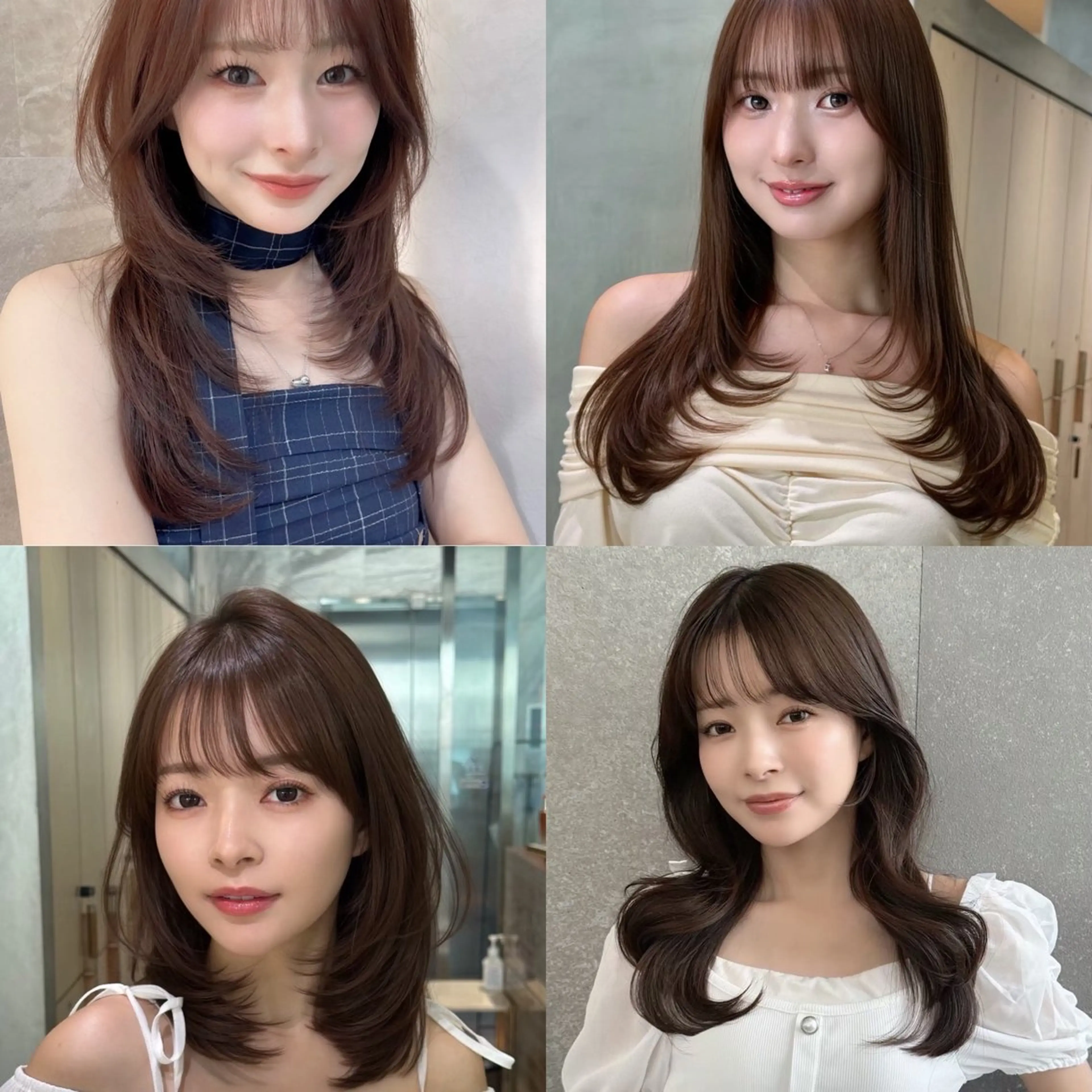 ミディアム カラー ブリーチなし/韓国風 /レイヤー/山口のヘアスタイル