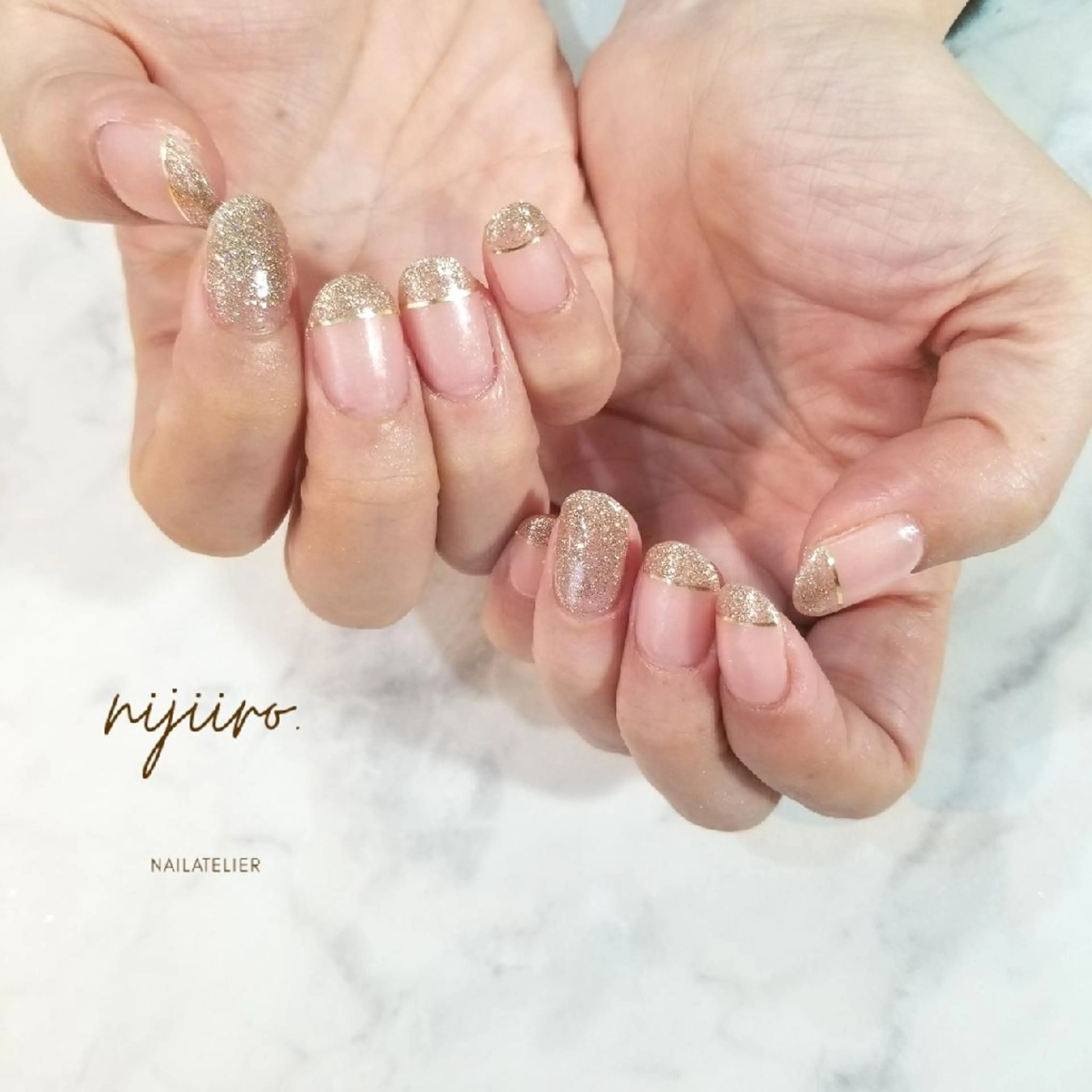ネイル フレンチネイル ラメ(グリッター) マットネイル ハンドネイル nijiiro🌈 サトウのネイルデザイン