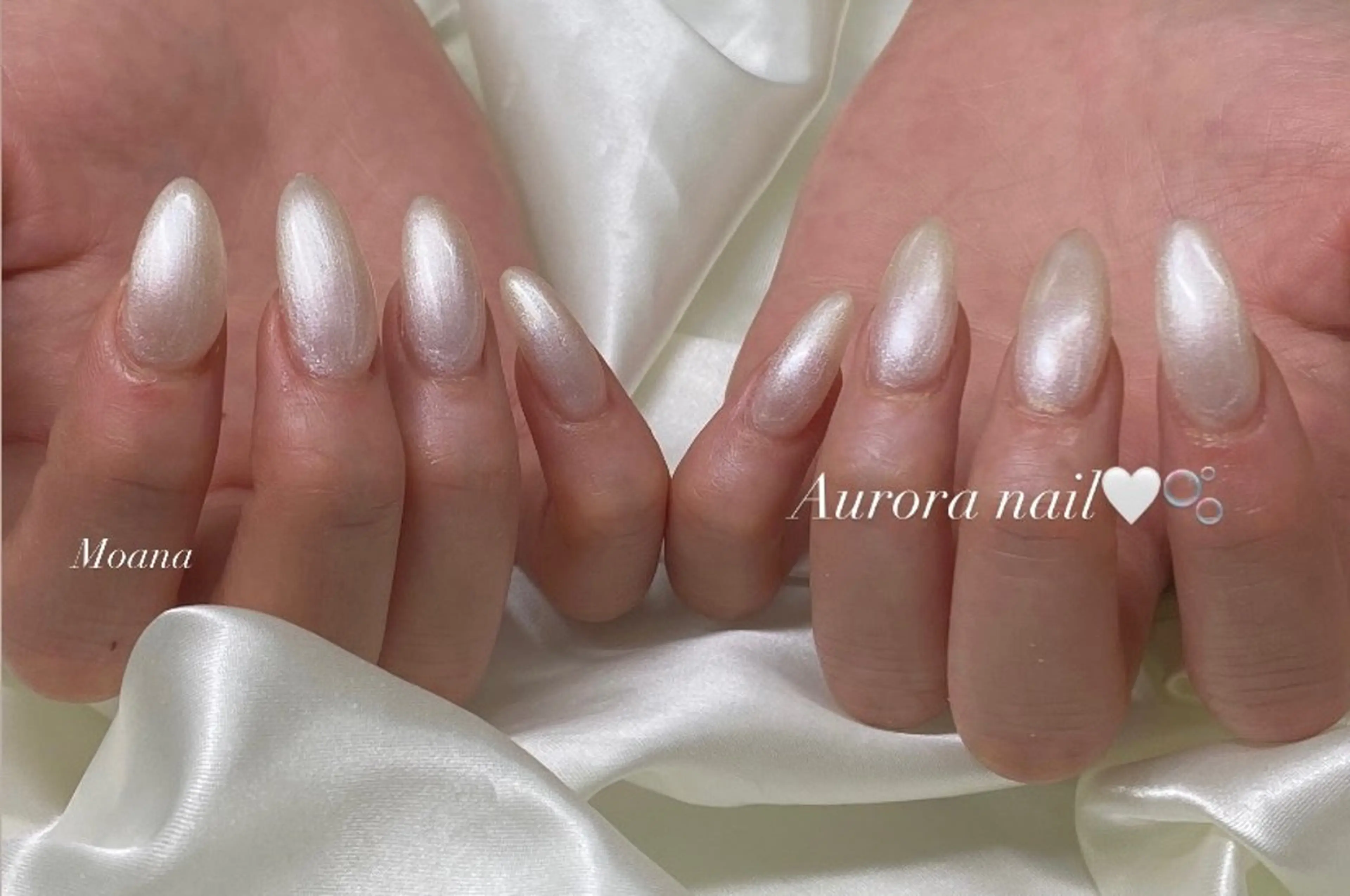 ネイル オーロラネイル 韓国ネイル ワンカラーネイル 春ネイル ワンホンネイル ハンドネイル Moana manamiのネイルデザイン