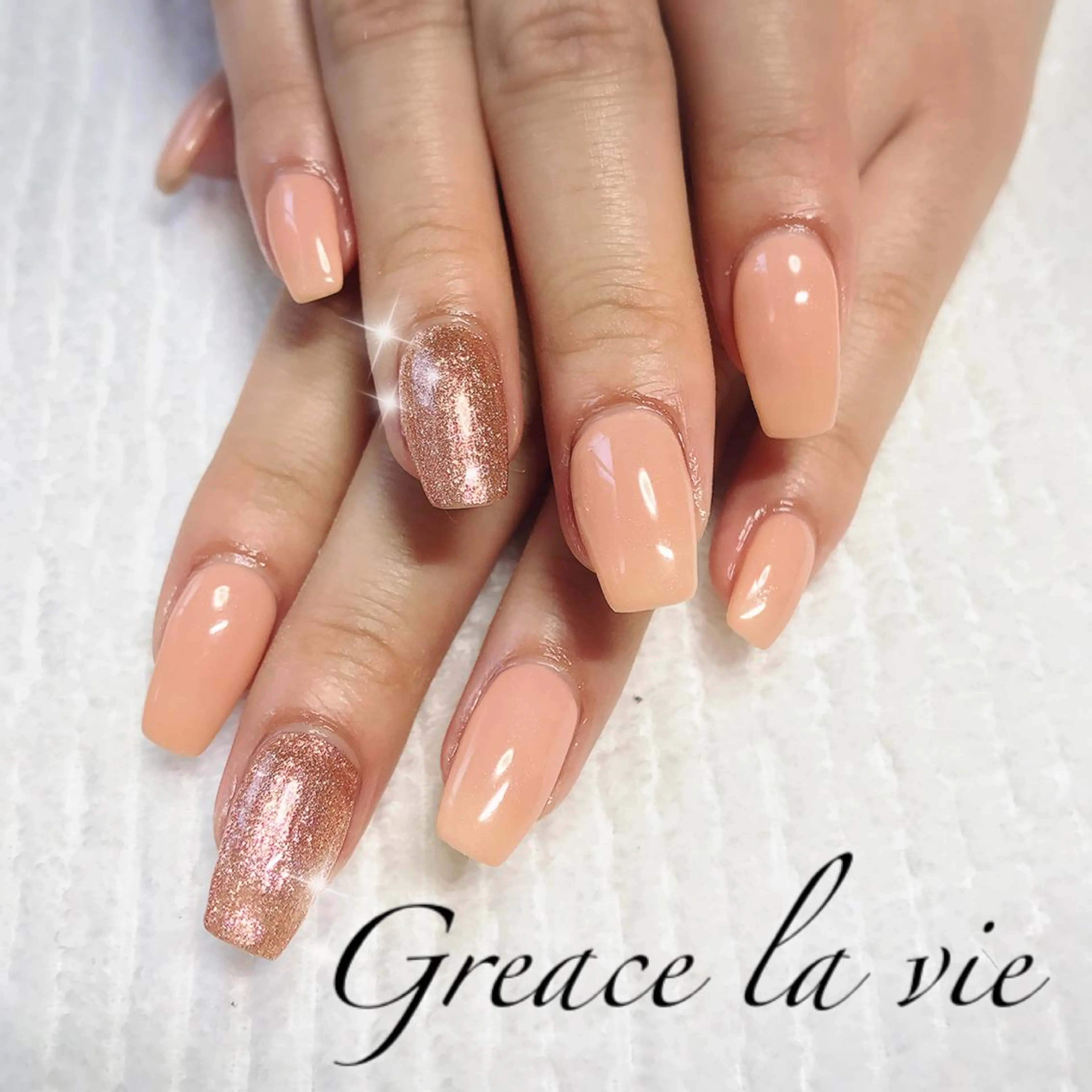 ミディアム カラー パーマ ヘアアレンジ キッズ ネイル マツエク・マツパ ナチュラル Greace la vie所属・Greace  la vieのネイルデザイン
