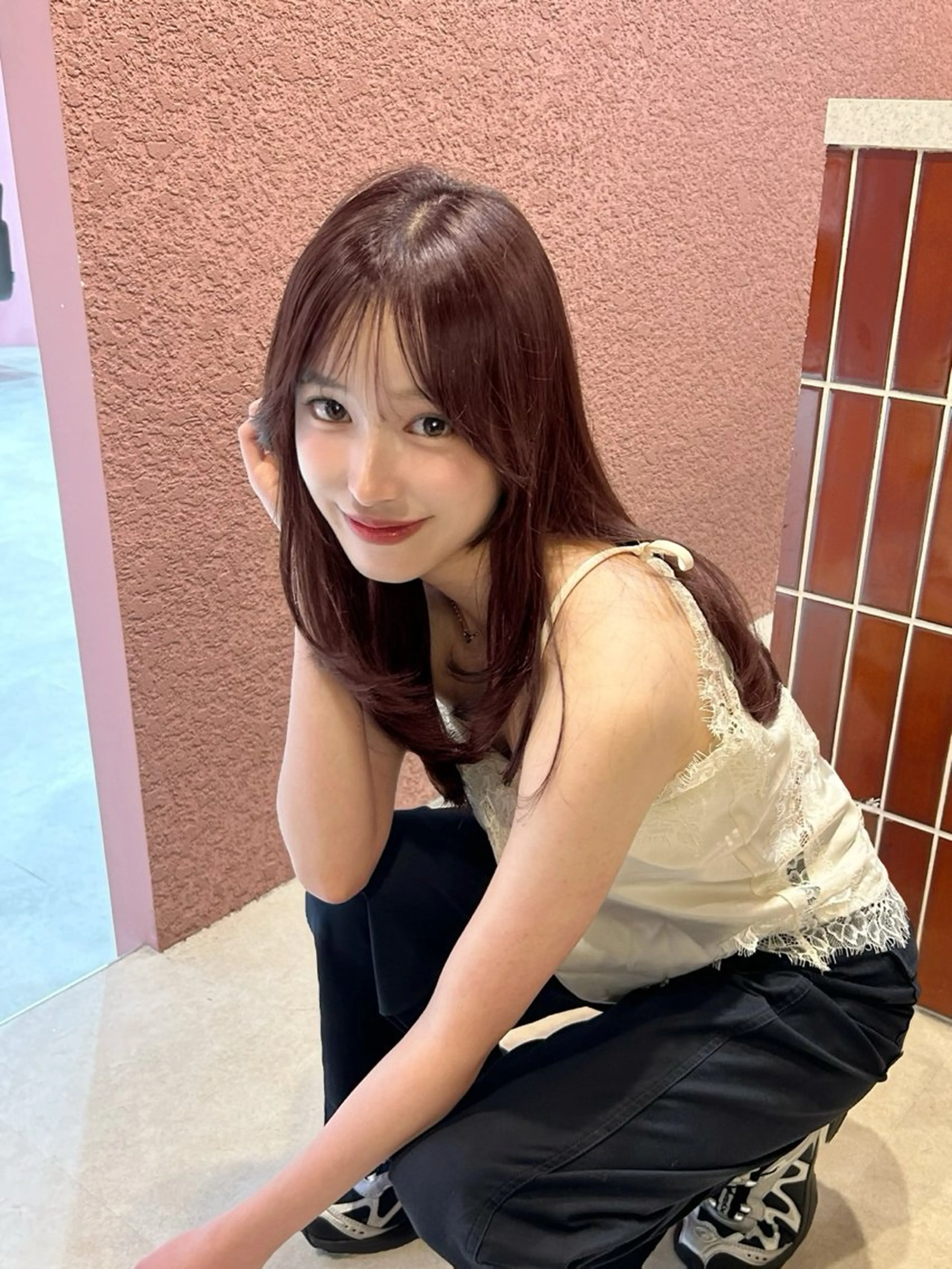 セミロング カット ヘアカラー トリートメント 透明感カラー♡ 原宿美容室￤Rinaのヘアスタイル