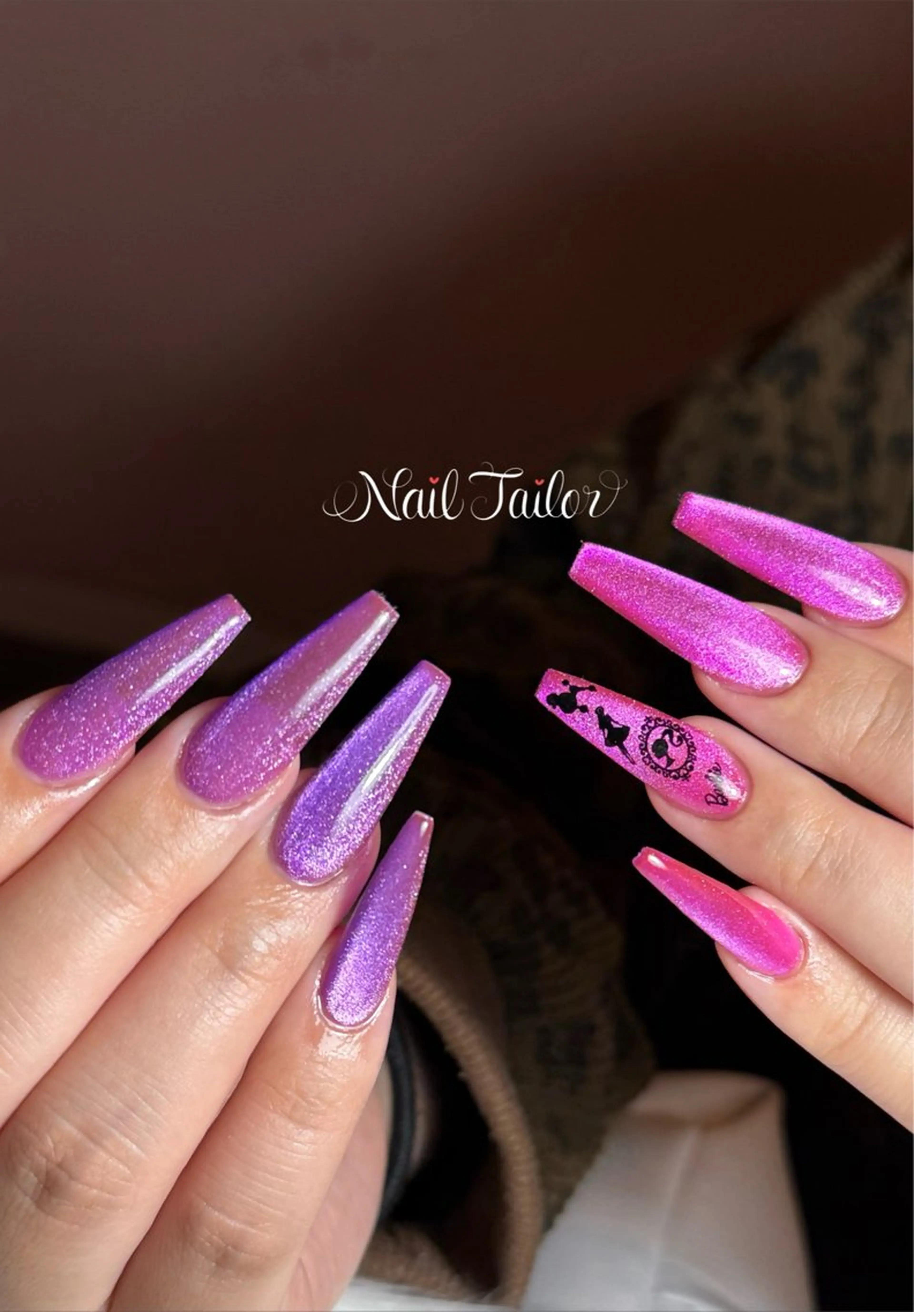 ネイル 長さ出し ロングネイル マグネットネイル ワンカラーネイル ピンク ハンドネイル NailTailor ネイルテイラーのネイルデザイン