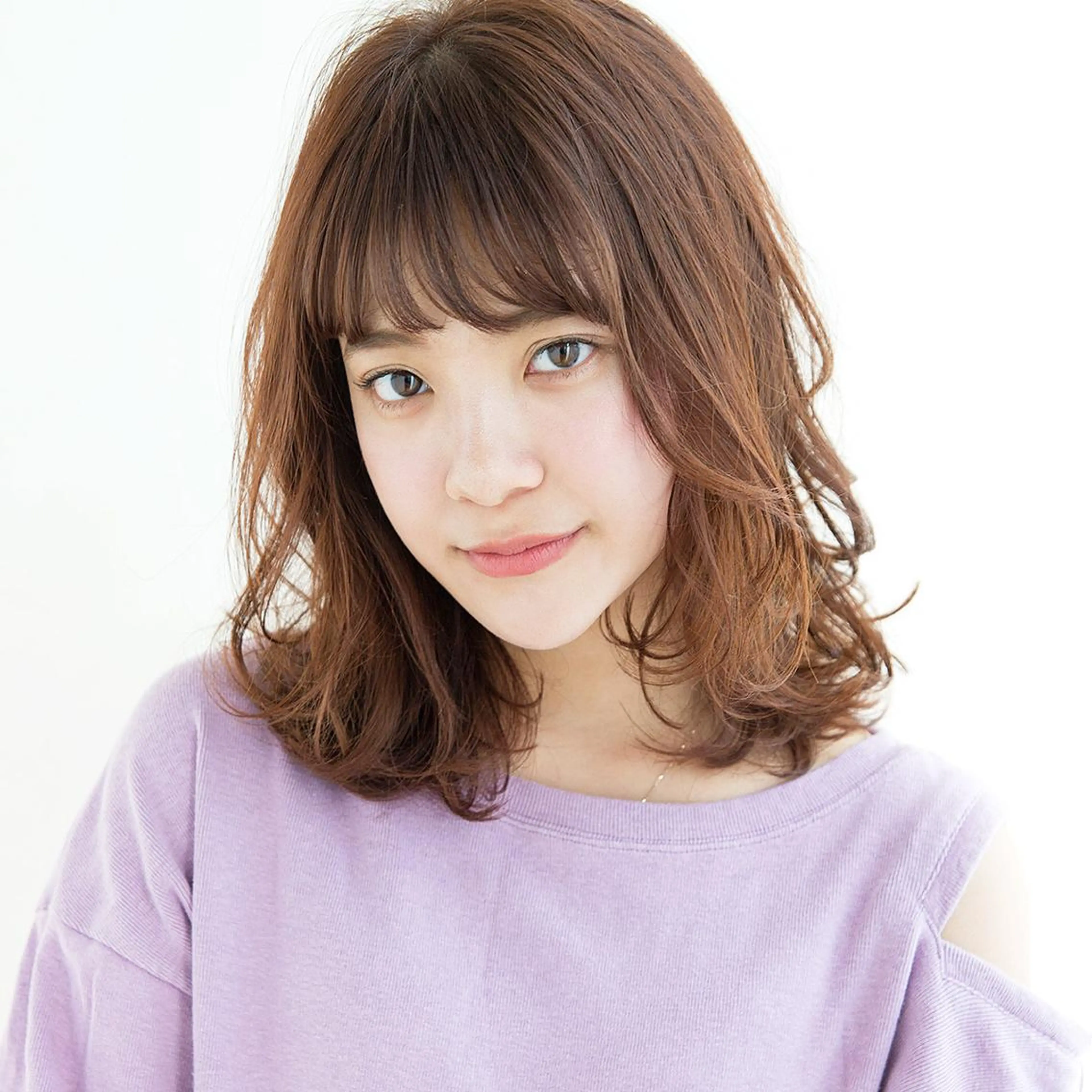 ミディアム カラー パーマ ゆうつ やすひとのヘアスタイル