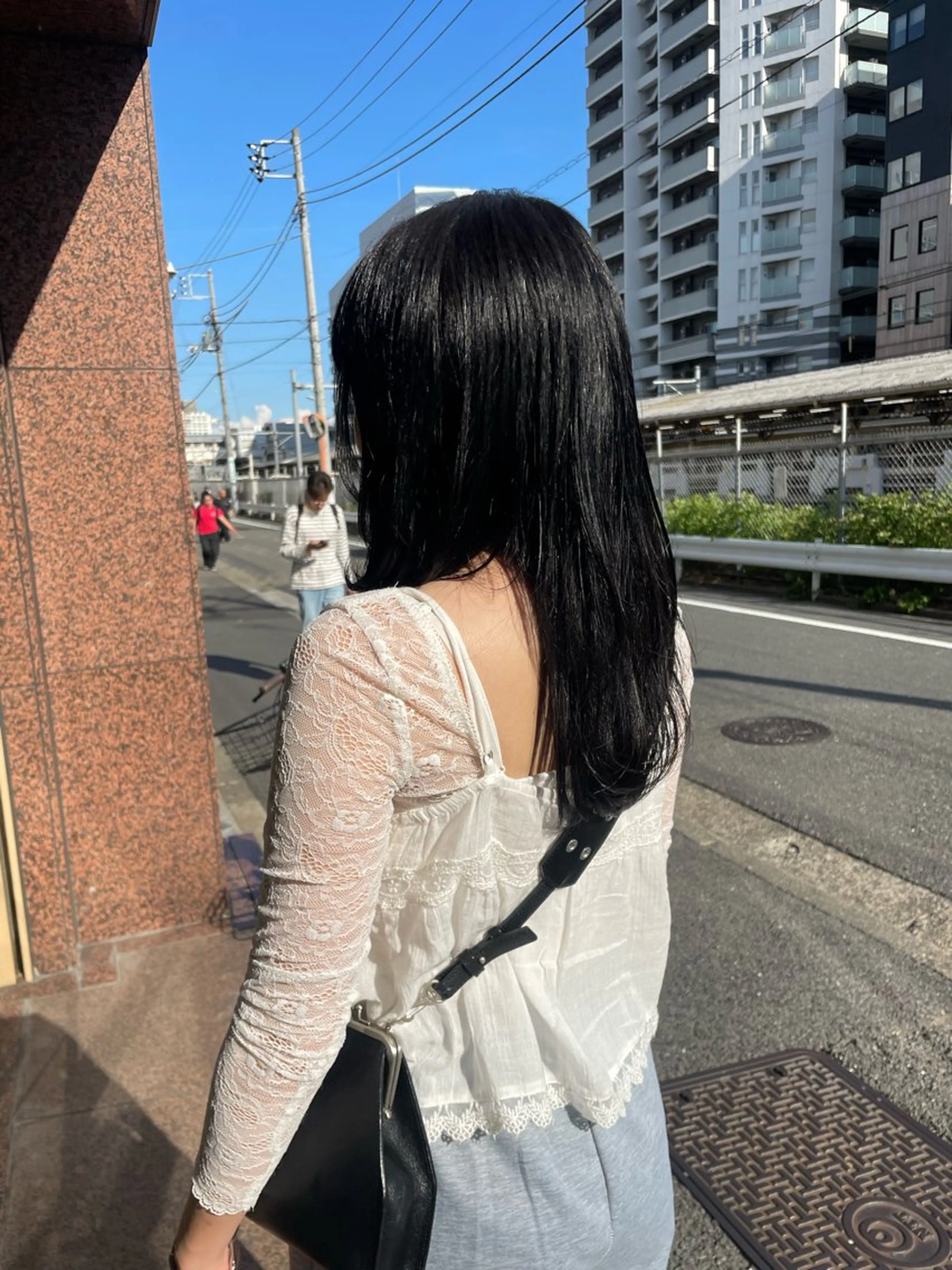 ロング カラー 黒髪 ブルーカラー ブルーブラック 透明感カラー 髪質改善/Bloss om🌷高橋沙衣のヘアスタイル