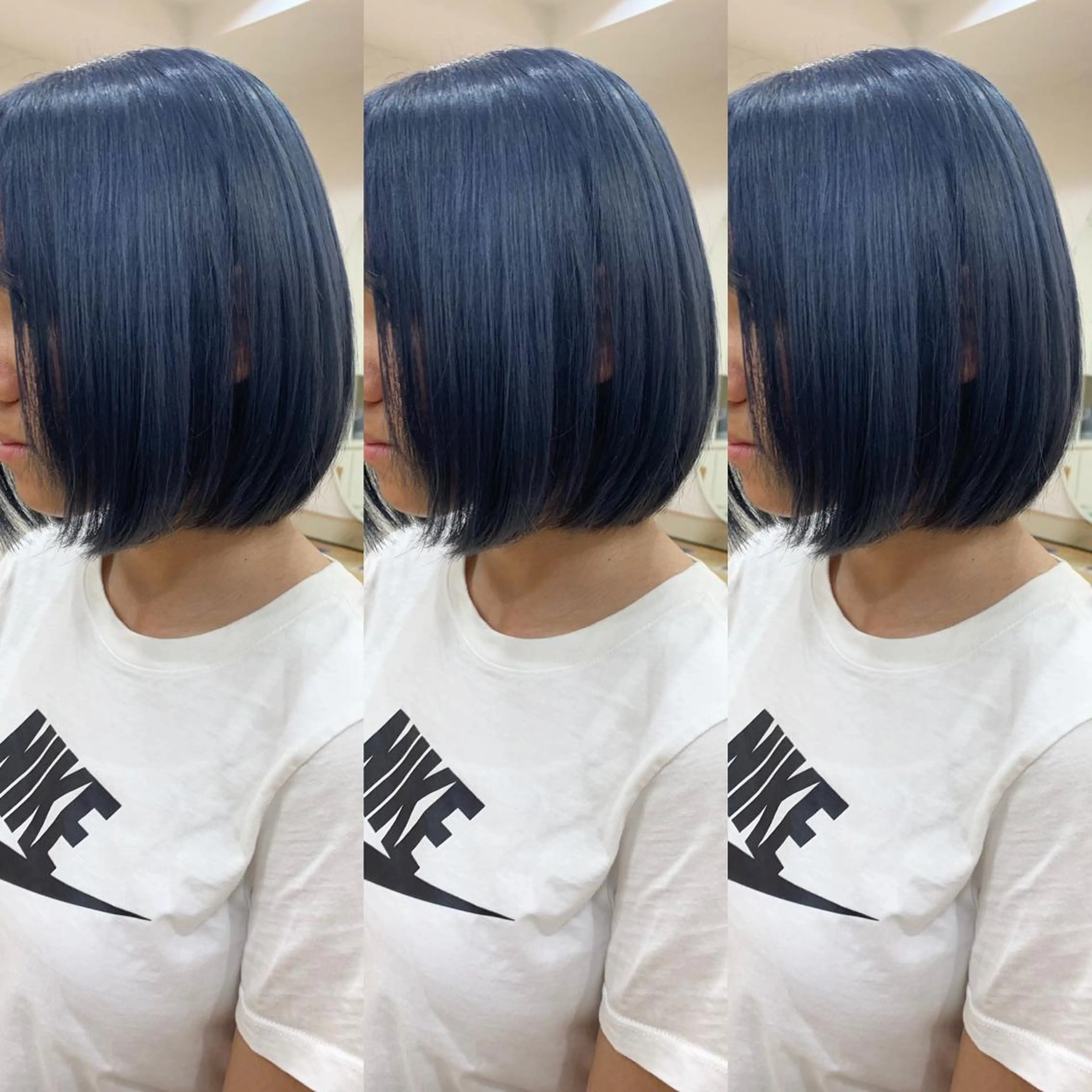 カラー ブルーカラー ネイビーカラー ✨艶ブリーチカラー ✨四ノ宮裕己のヘアスタイル