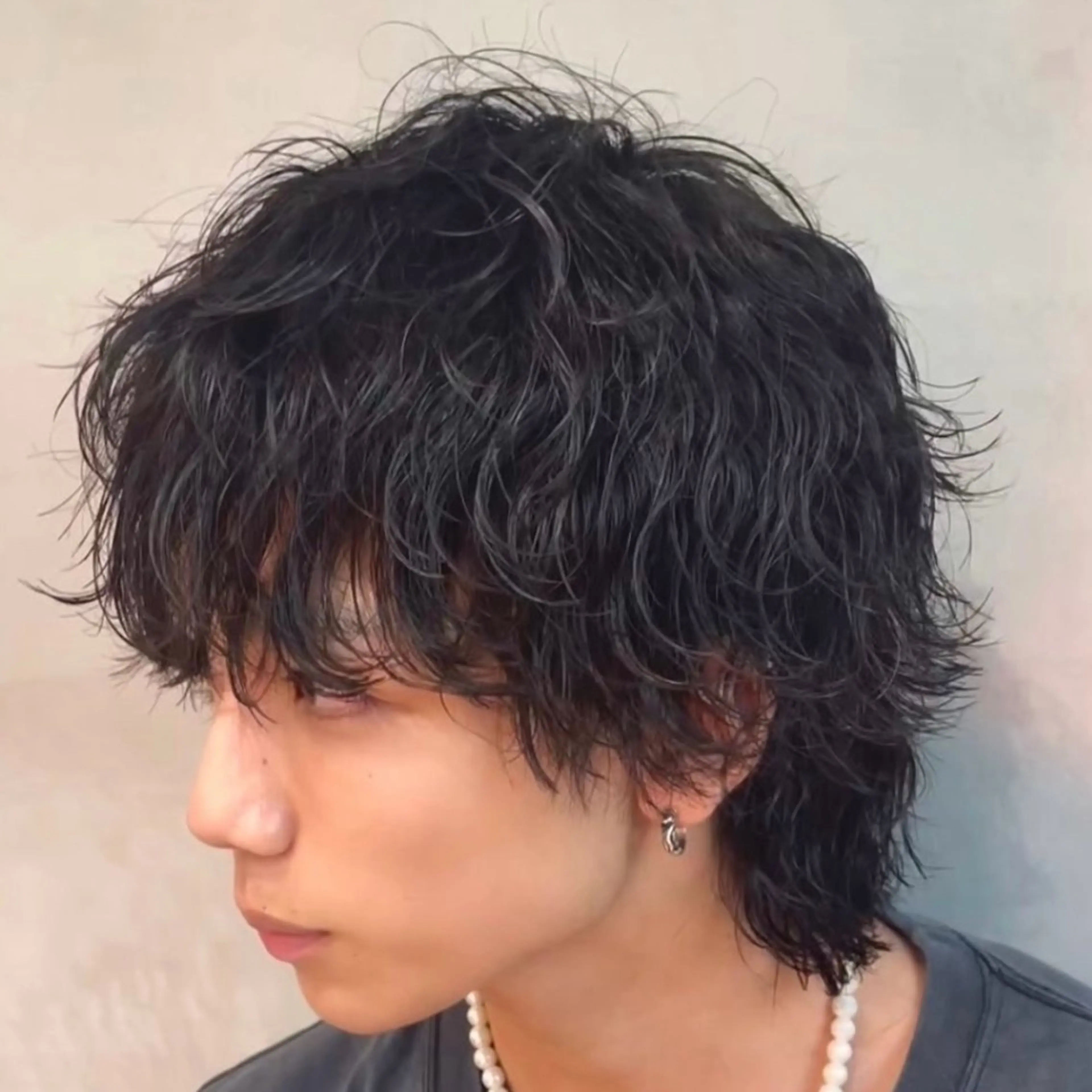 セミロング パーマ ヘアアレンジ メンズ fifth 石川 凪のヘアスタイル