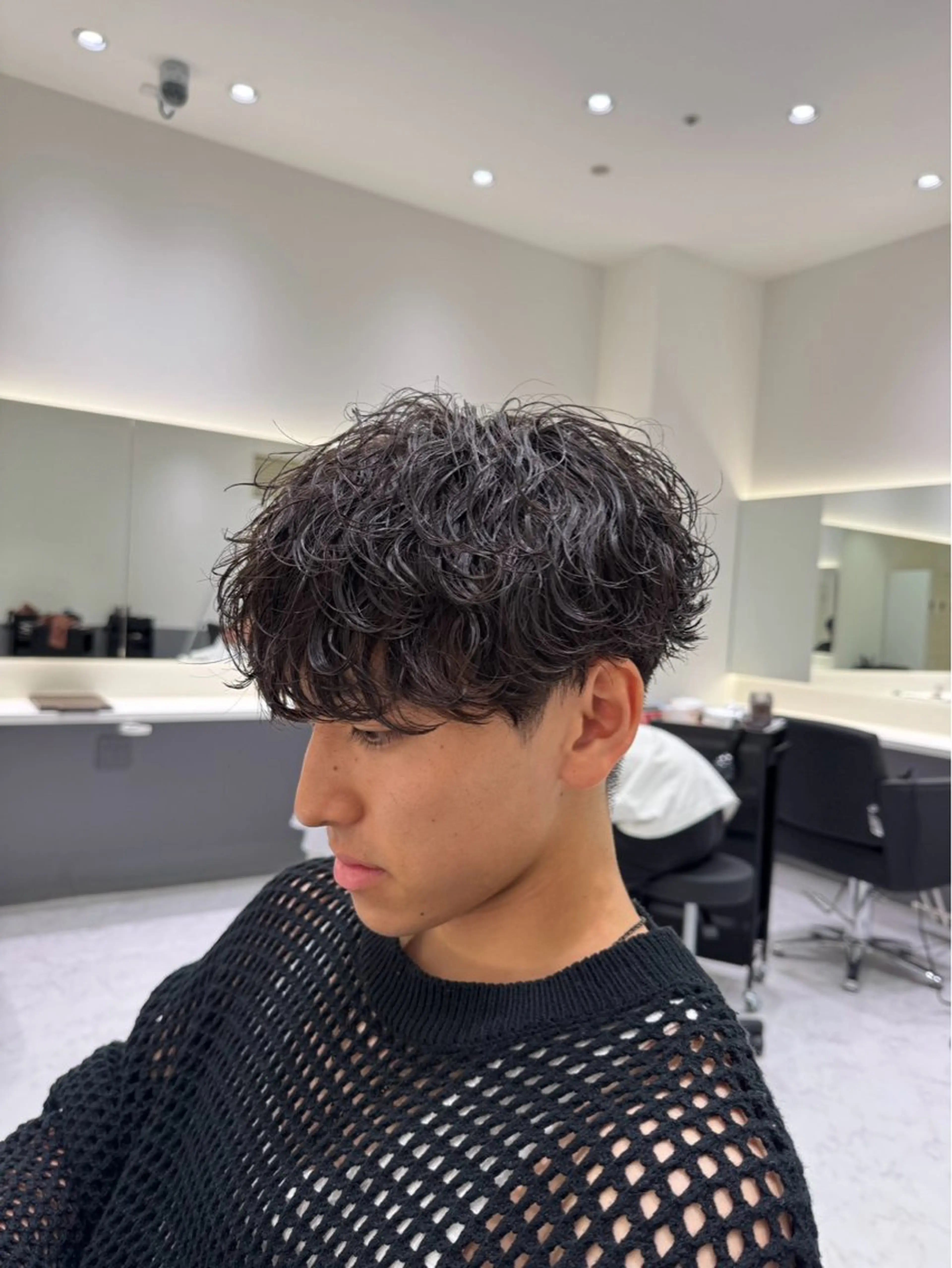 パーマ メンズ 水口 碧斗のヘアスタイル