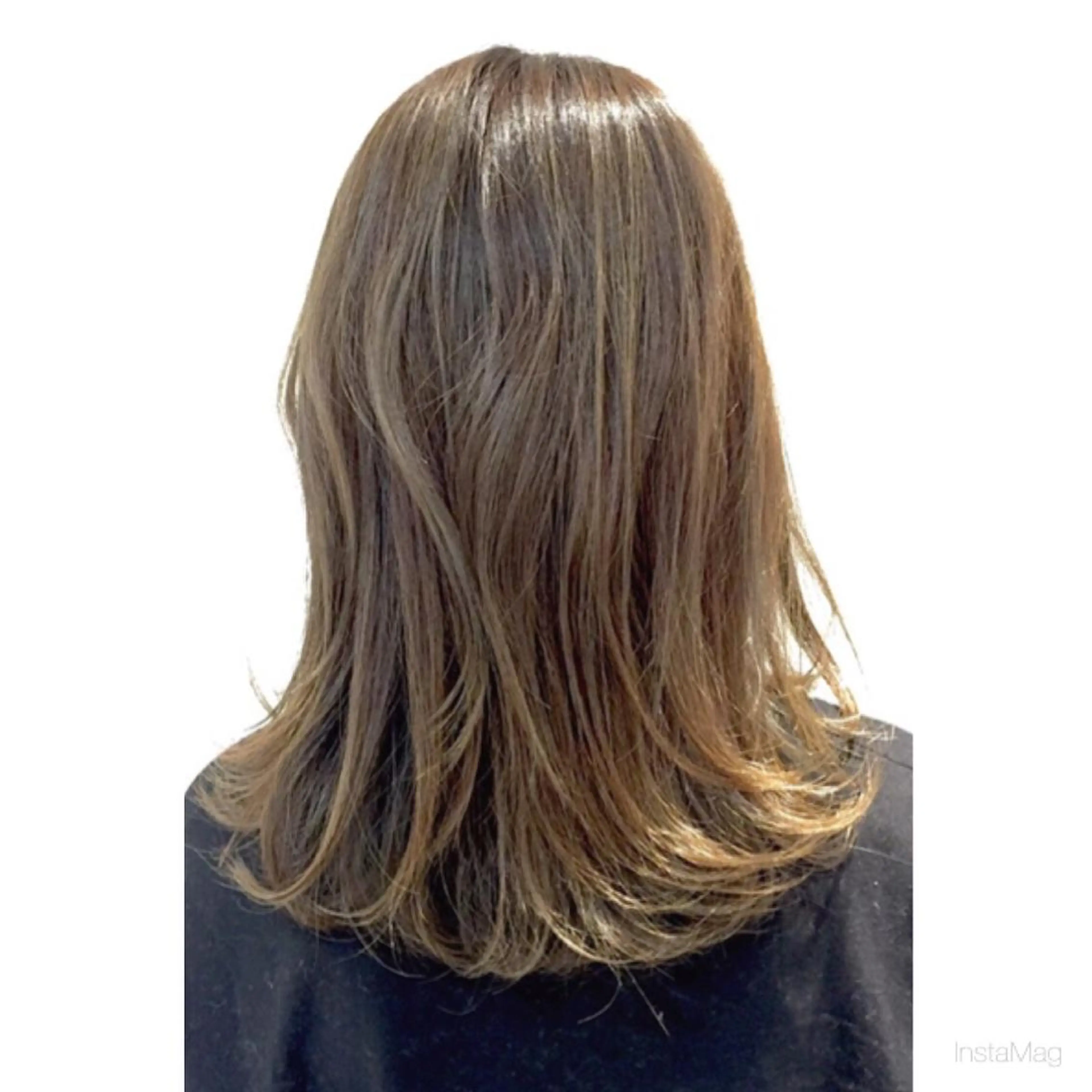 ミディアム セミロング ロング カラー ハイライトカラー ハイライト 江原 彩華のヘアスタイル