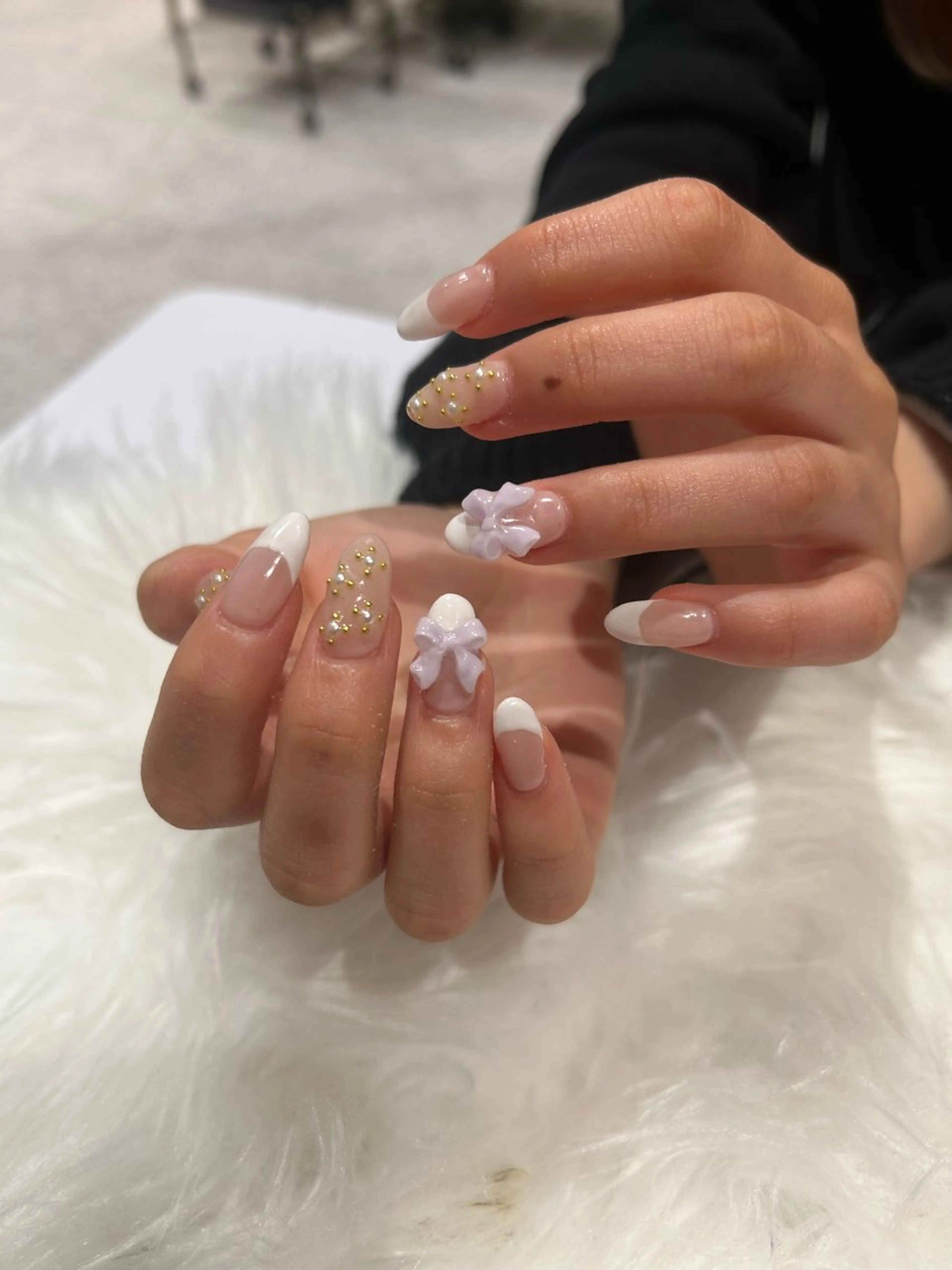 ネイル 成人式 長さ出し 韓国ネイル ショートネイル ハンドネイル ♡ハイトーン★ ネイル/しの♡のヘアスタイル