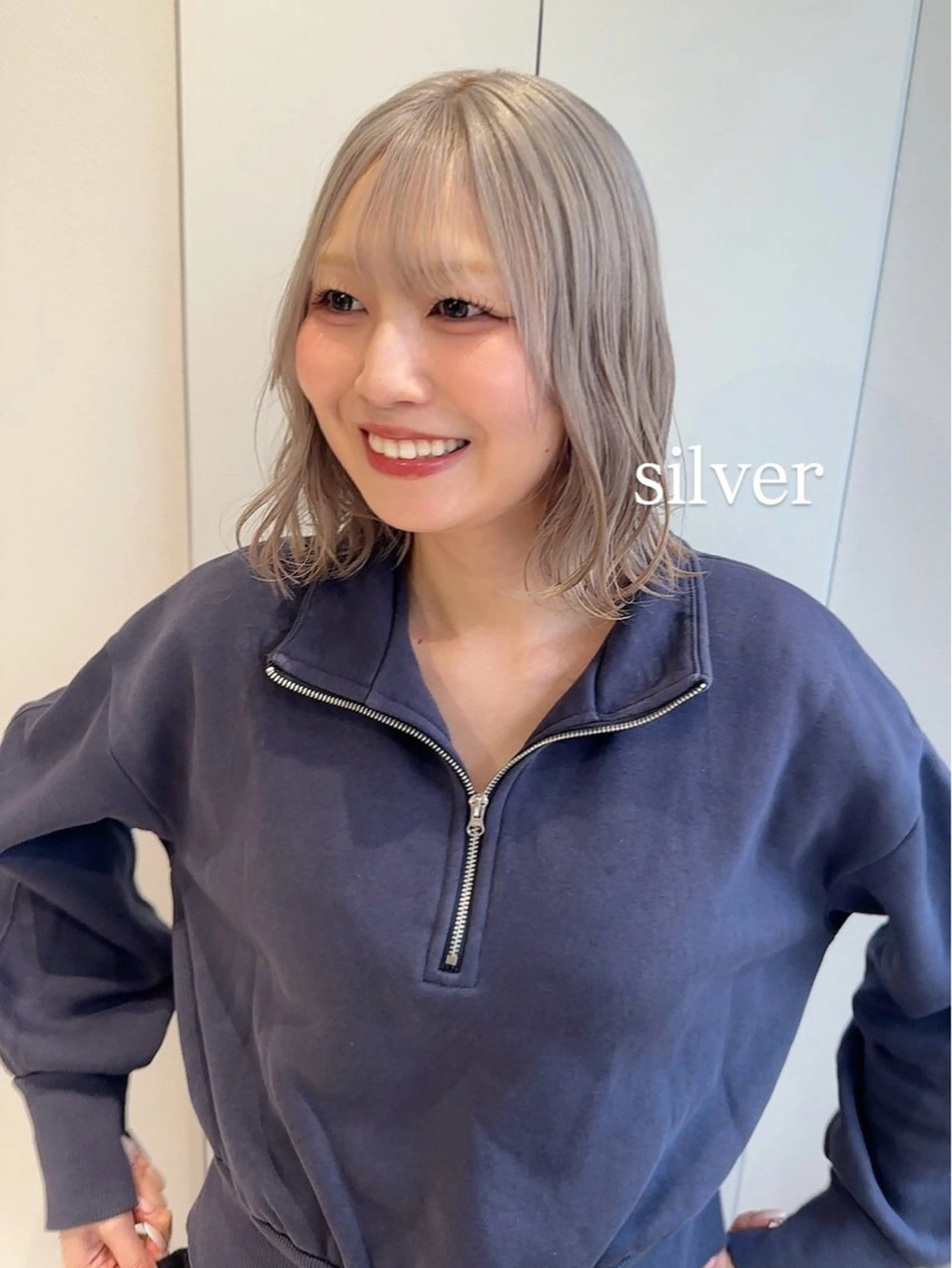 ショート カラー ハイトーンカラー シルバー ボブ カット ヘアカラー トリートメント 山下恋佳/矢場町/ ブリーチ/ショートのヘアスタイル