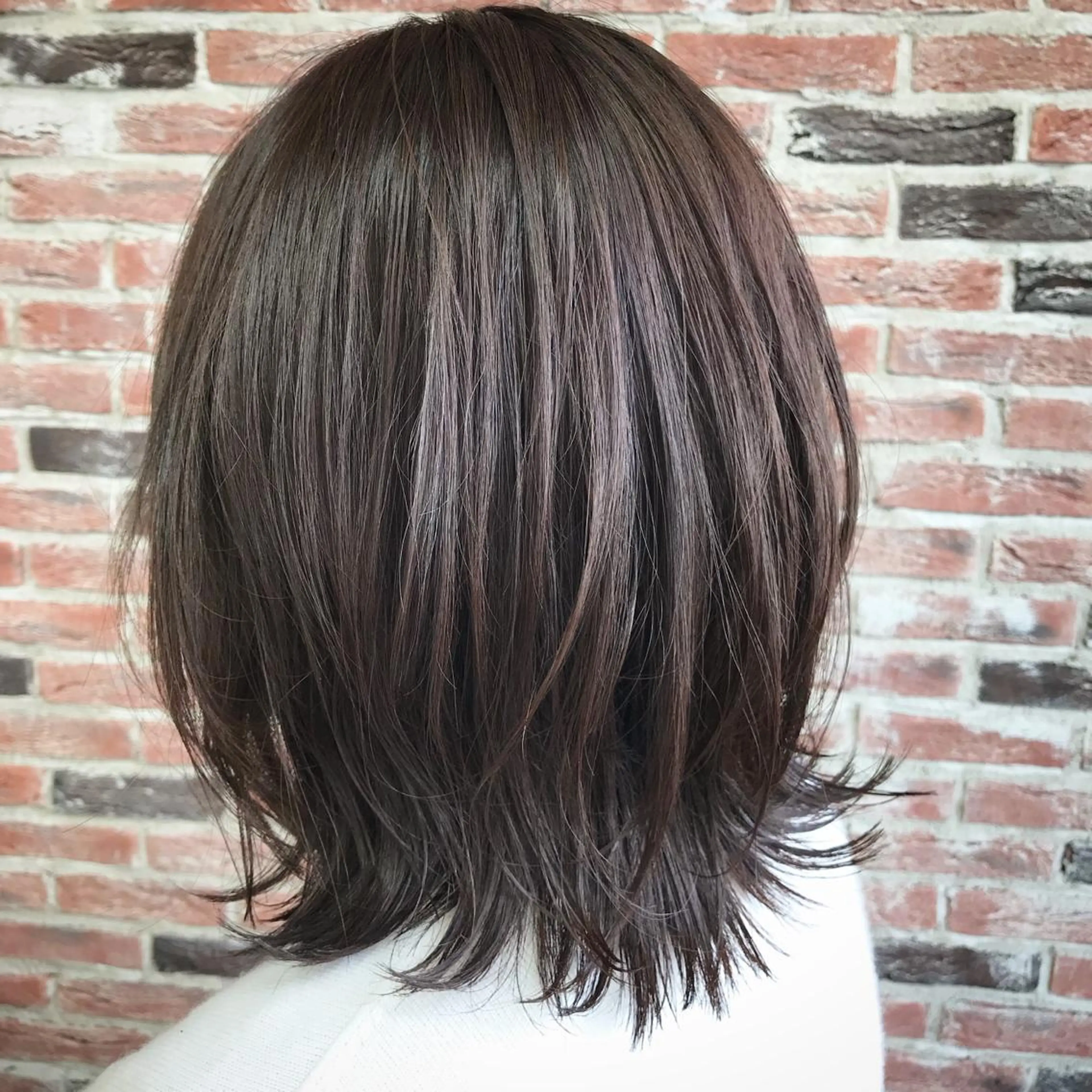 ミディアム カラー 濱岡 恭子のヘアスタイル