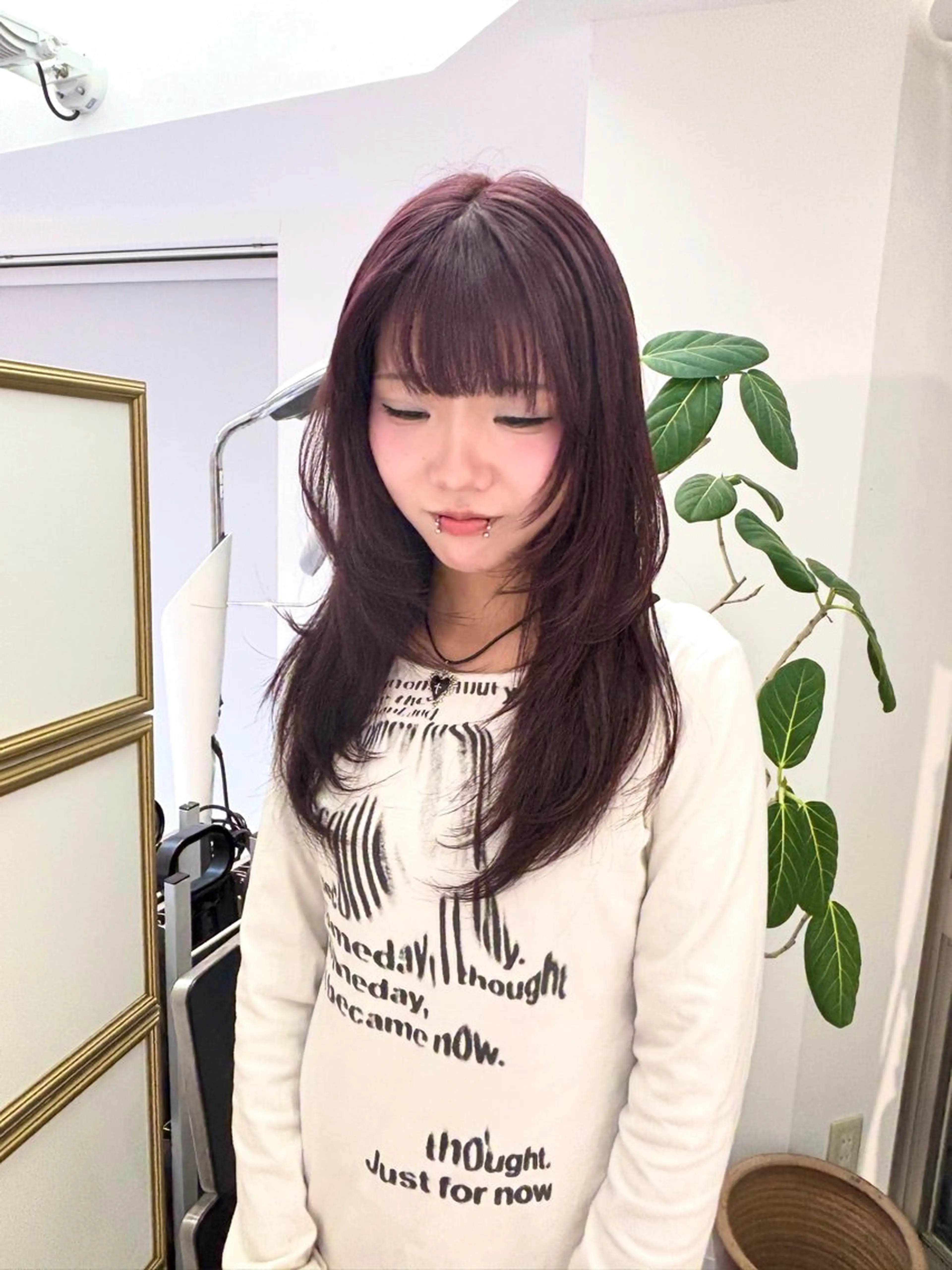 ロング カラー パープルカラー レイヤーカット カット ヘアカラー トリートメント 💐レイヤー/透明感 カラー💐智口彩香のヘアスタイル