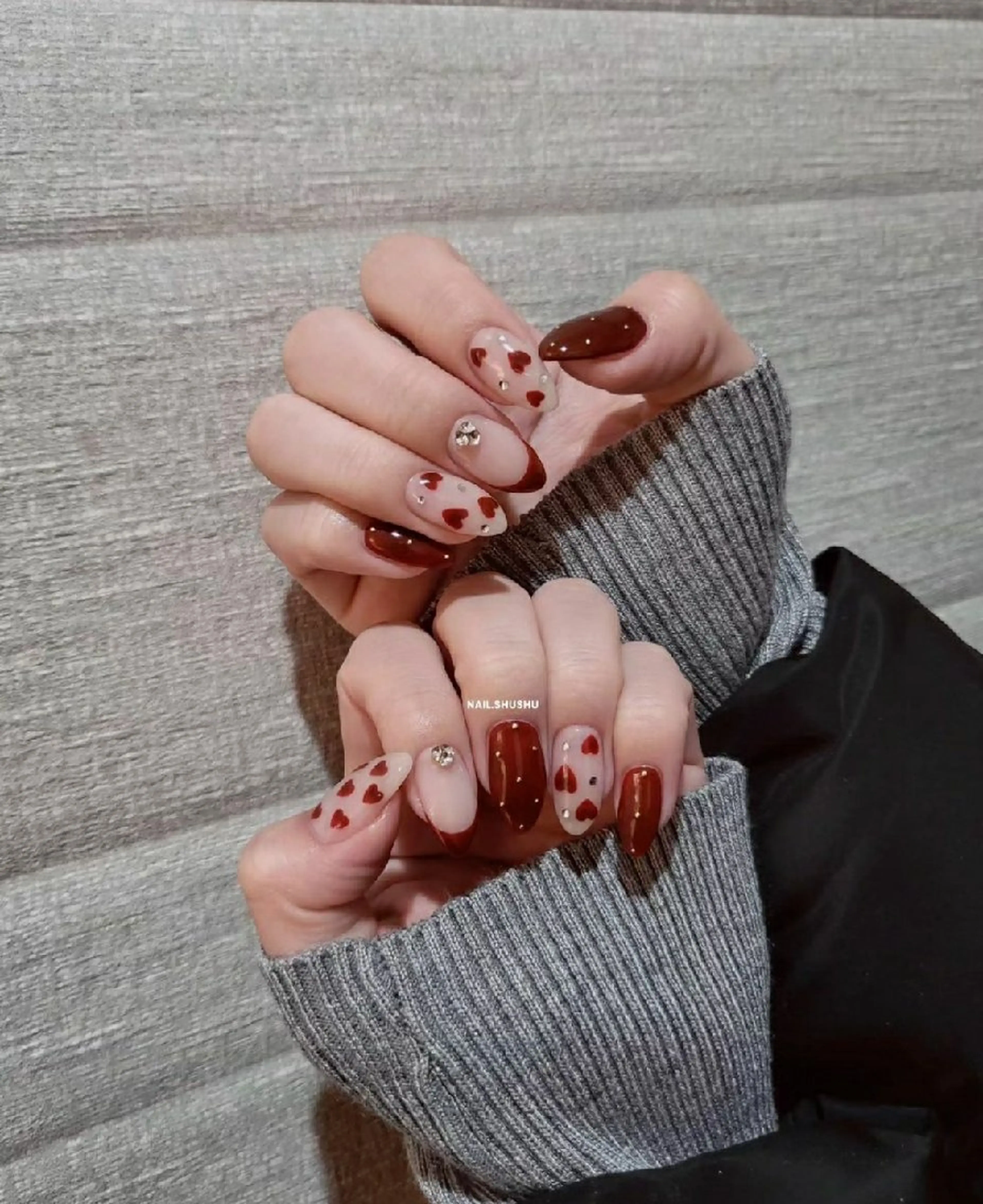 ネイル 持ち込み ニュアンスネイル ワンカラーネイル シンプルネイル 冬ネイル ハンドネイル 3dパーツ/流行り 👧shushu❤️のネイルデザイン