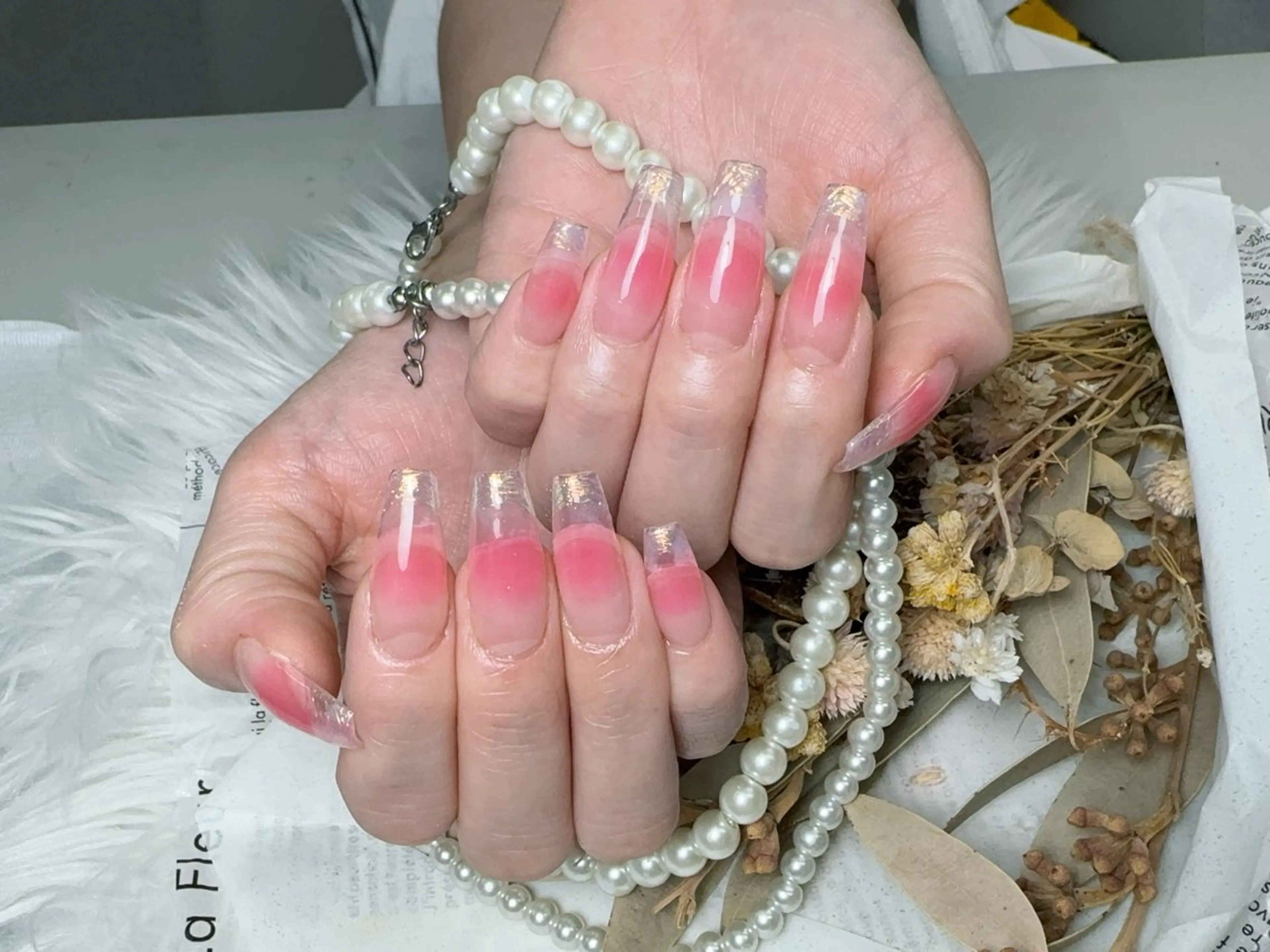 ネイル 長さ出し フレンチネイル ジェルネイル ガラスフレンチ 韓国ネイル ハンドネイル ハンドケア For U nail スカルプ専門店のネイルデザイン