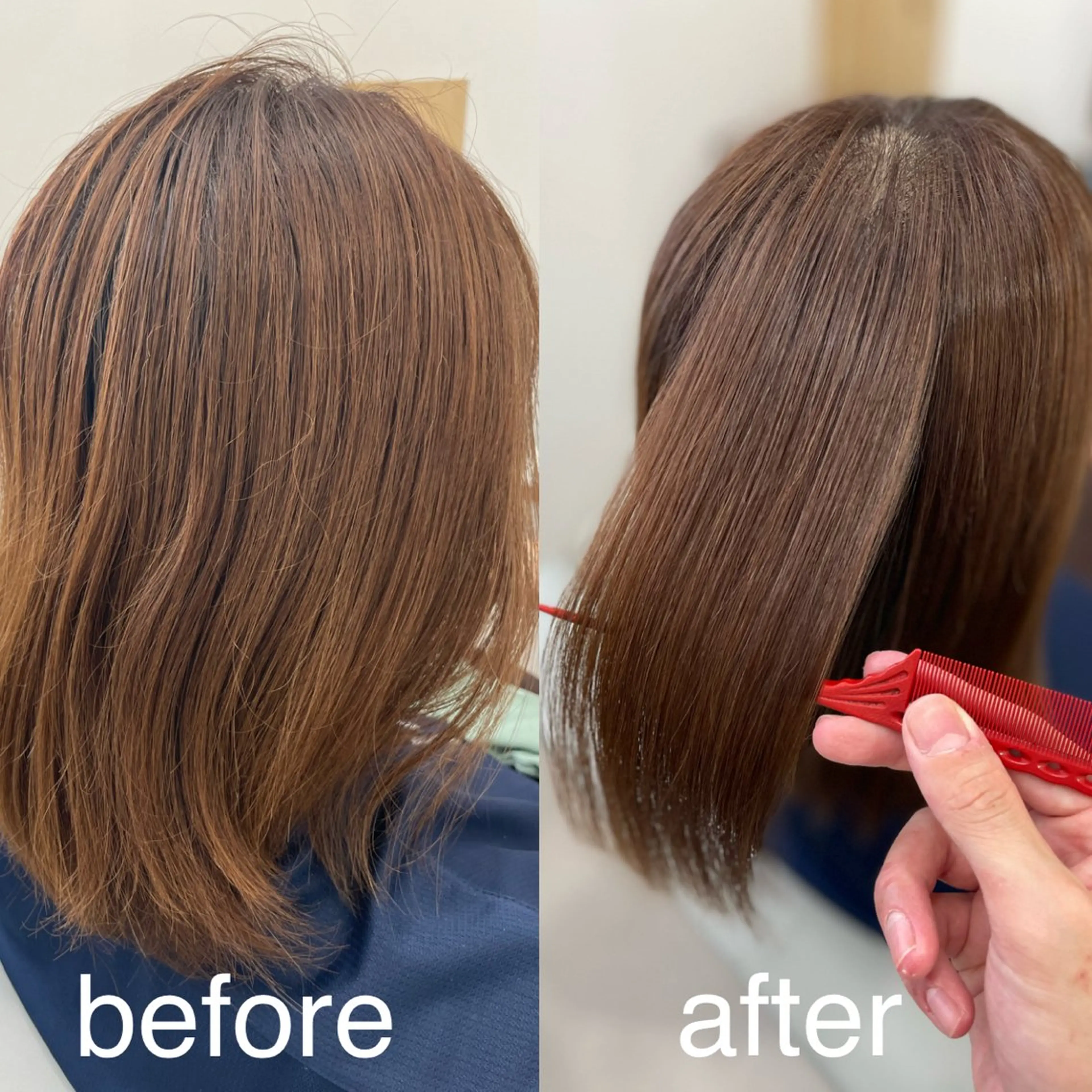 ミディアム カット 縮毛矯正 浅川恵太/縮毛矯正 /ブリーチ縮毛矯正のヘアスタイル