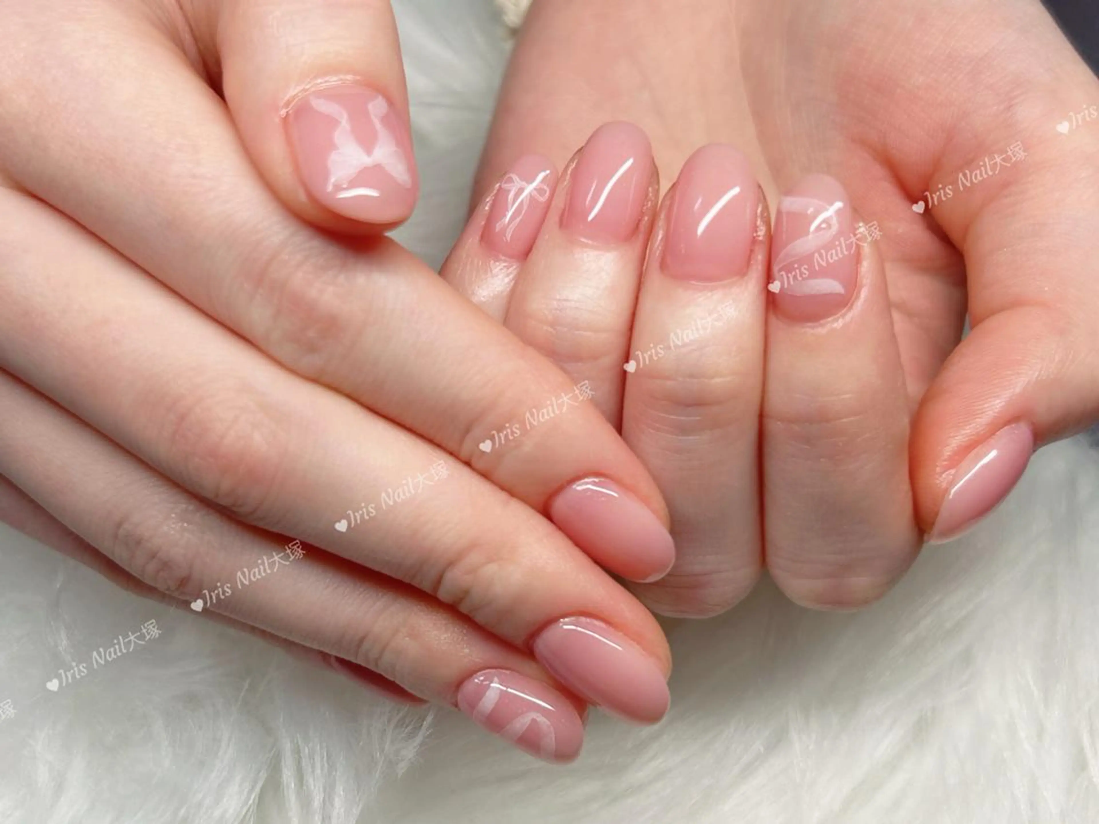 ネイル ワンカラーネイル リボン 🍒IRIS Nail🌸のネイルデザイン