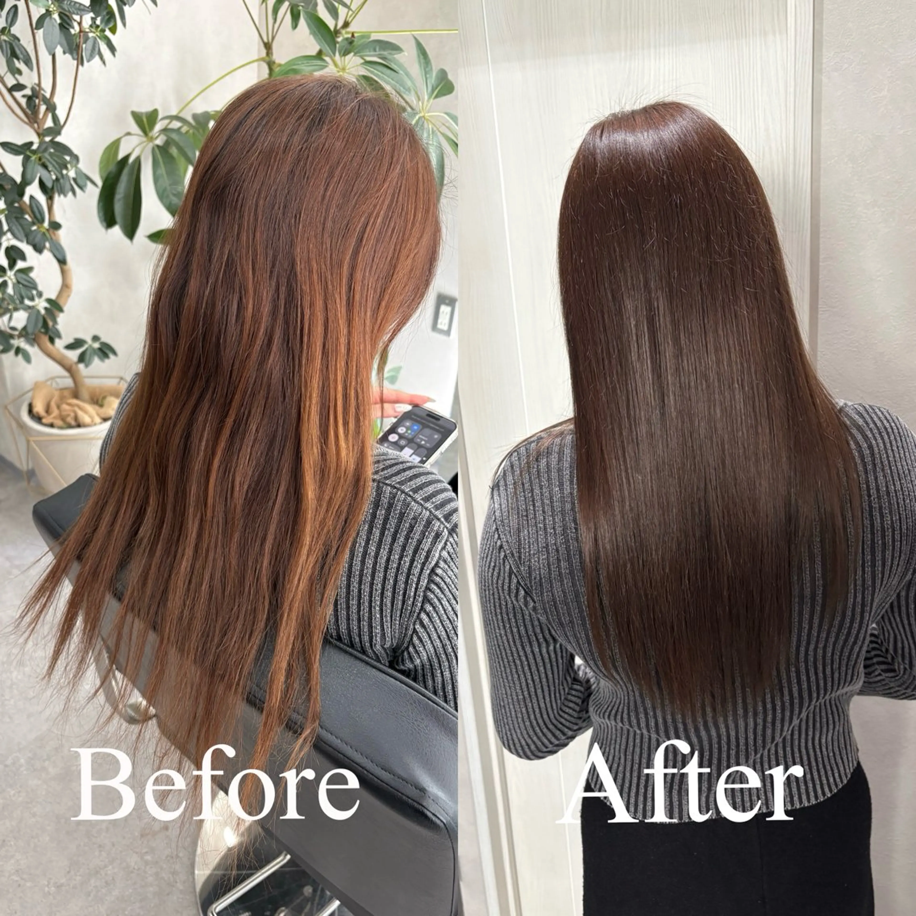 ロング カラー パーマ ブラウンカラー ショコラブラウン 縮毛矯正 カット ヘアカラー 縮毛矯正 トリートメント 🌿ボブ/縮毛矯正/ 透明感カラー🌿神永のヘアスタイル