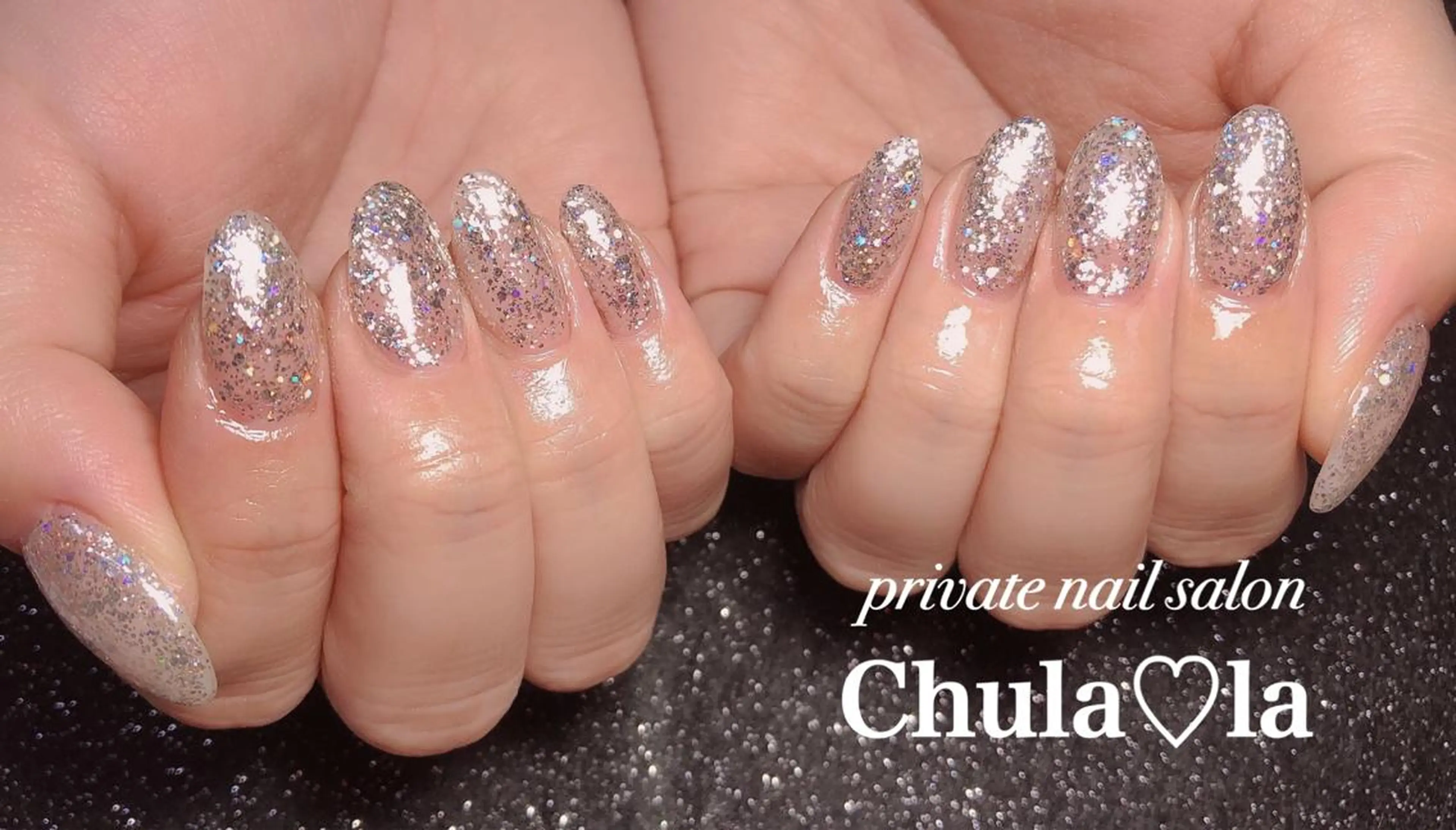 ネイル クリアネイル ラメ(グリッター) ワンカラーネイル Chula♡la 豊見城市高安のネイルデザイン