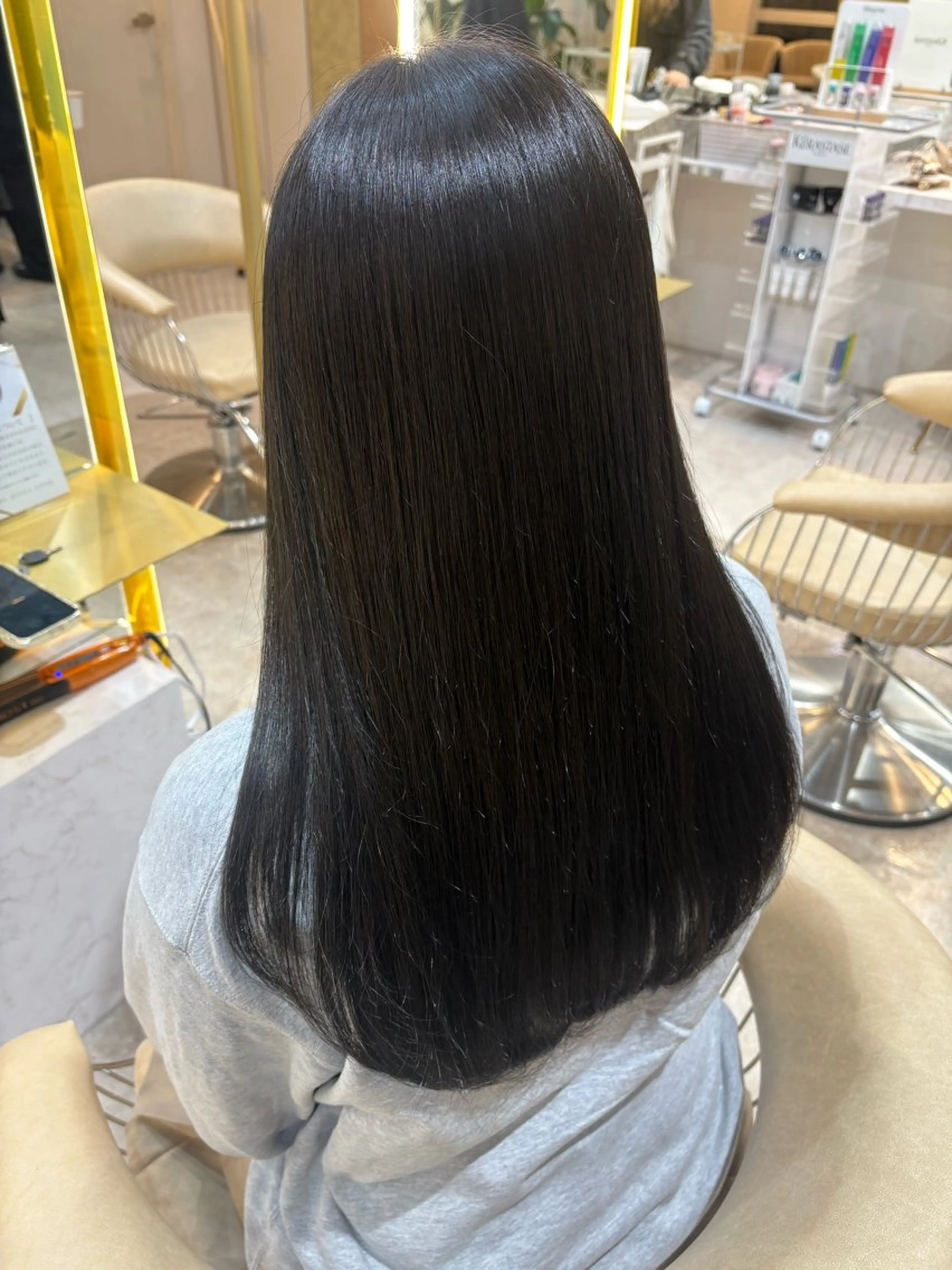 ロング カラー カット moeka レイヤー /艶カラー/韓国のヘアスタイル