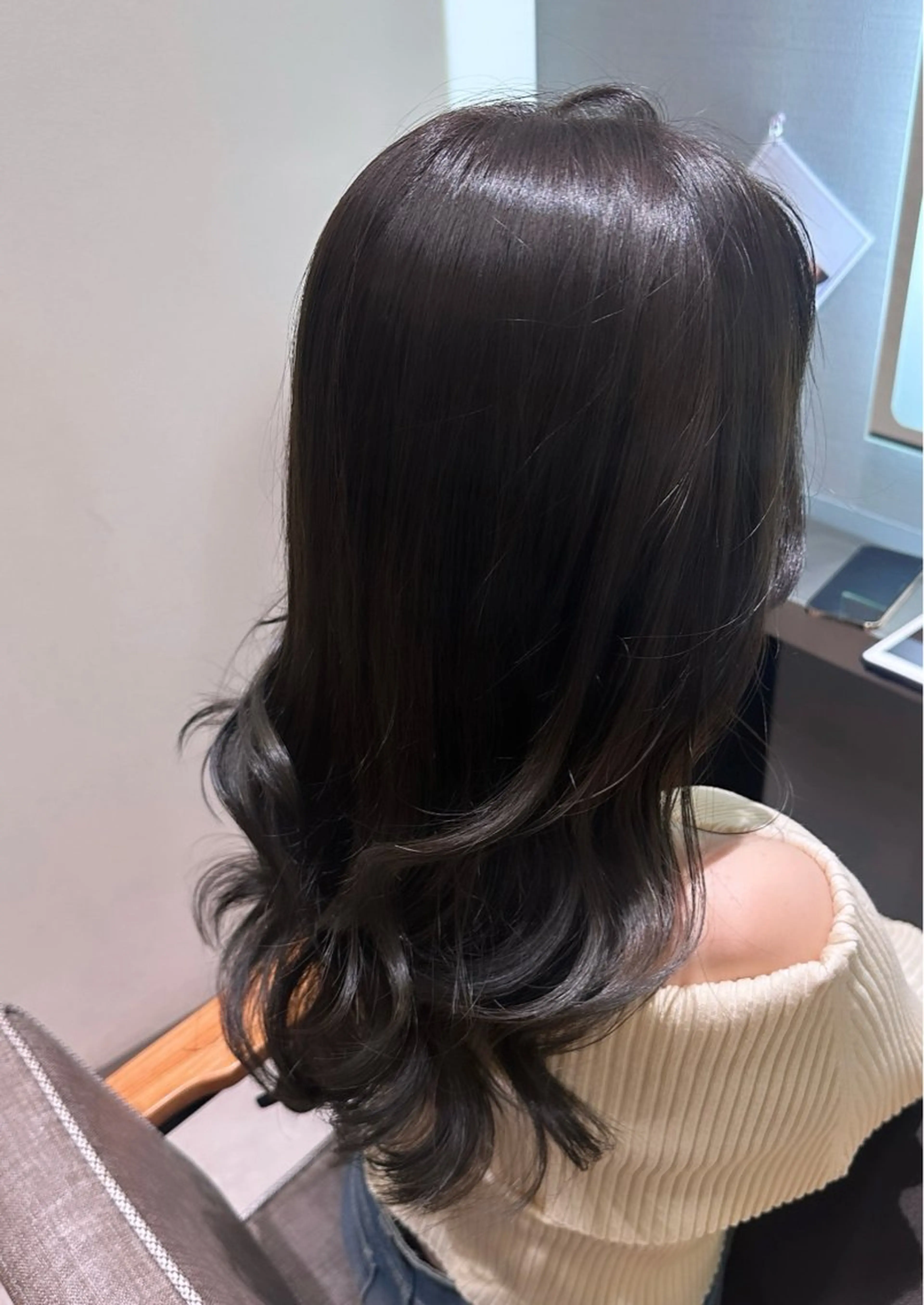 セミロング カラー ヘアアレンジ グレージュ 🇰🇷韓国ｽﾀｲﾙ ﾚｲﾔｰ/ayanaのヘアスタイル