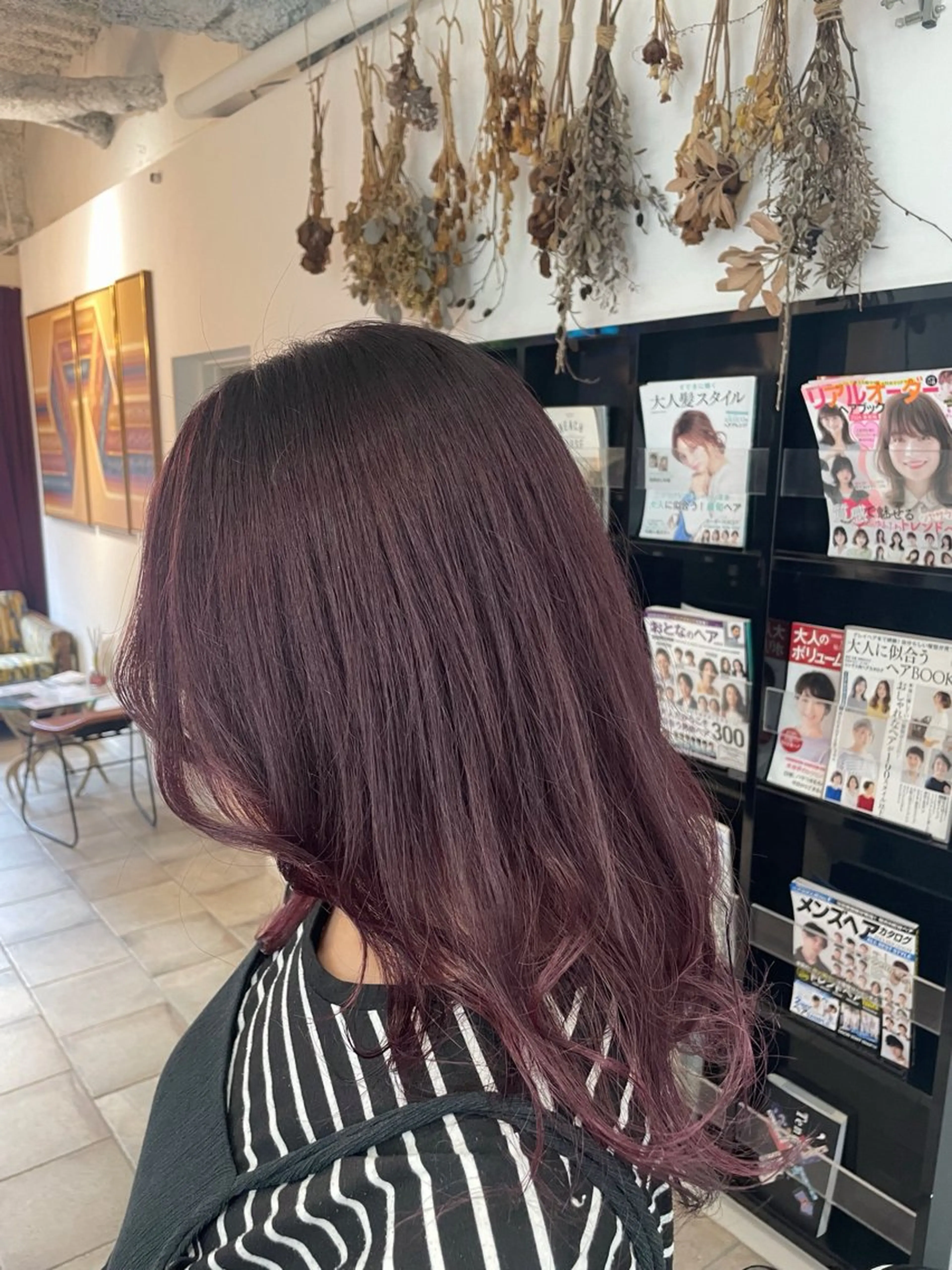 ロング カラー ピンクカラー ヘアカラー トリートメント 🍒透明感カラー/ 艶カラー/さくら🍒のヘアスタイル