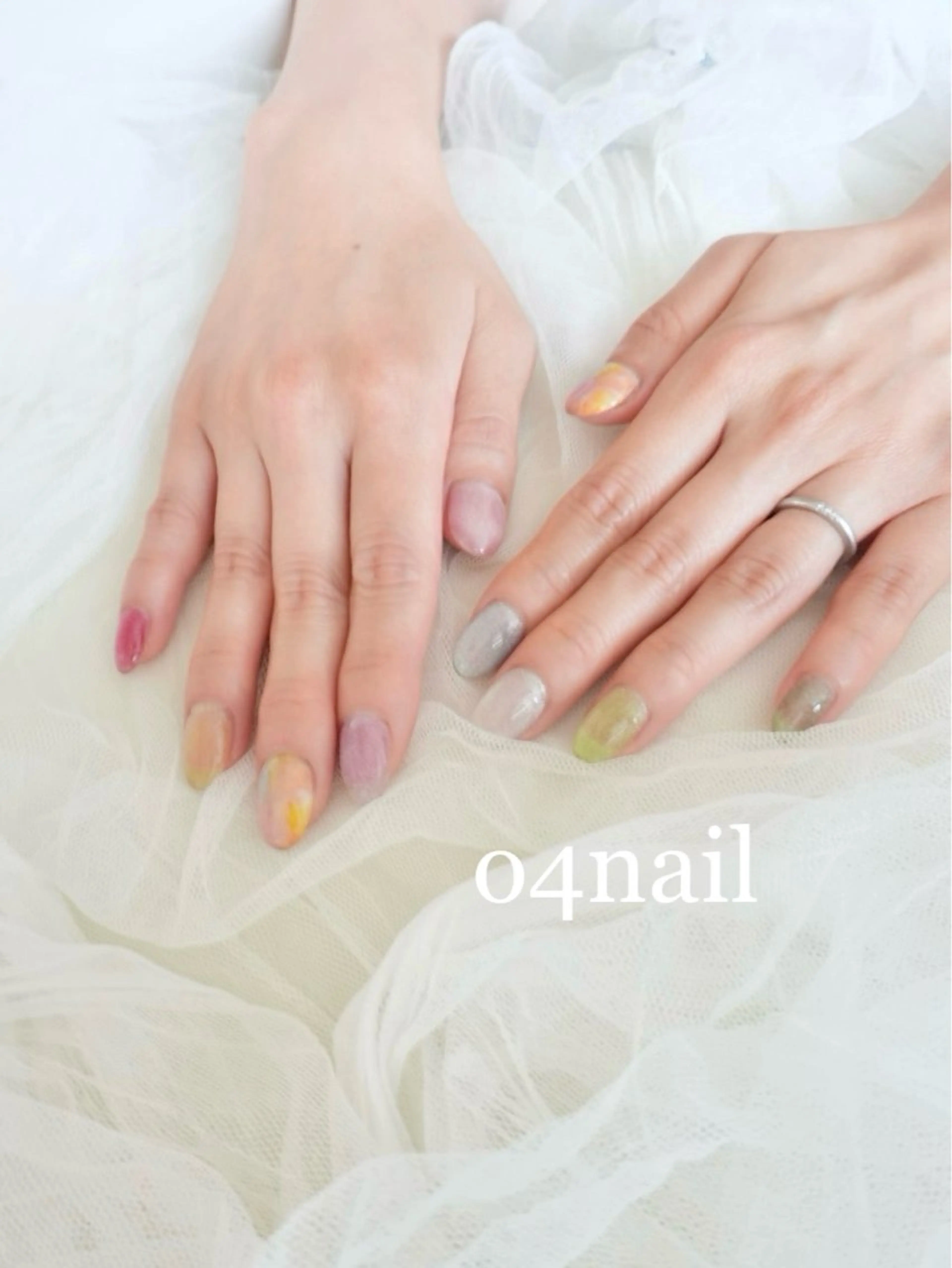 ネイル マグネットネイル 夏ネイル ハンドネイル o4nail___ ARISAのネイルデザイン
