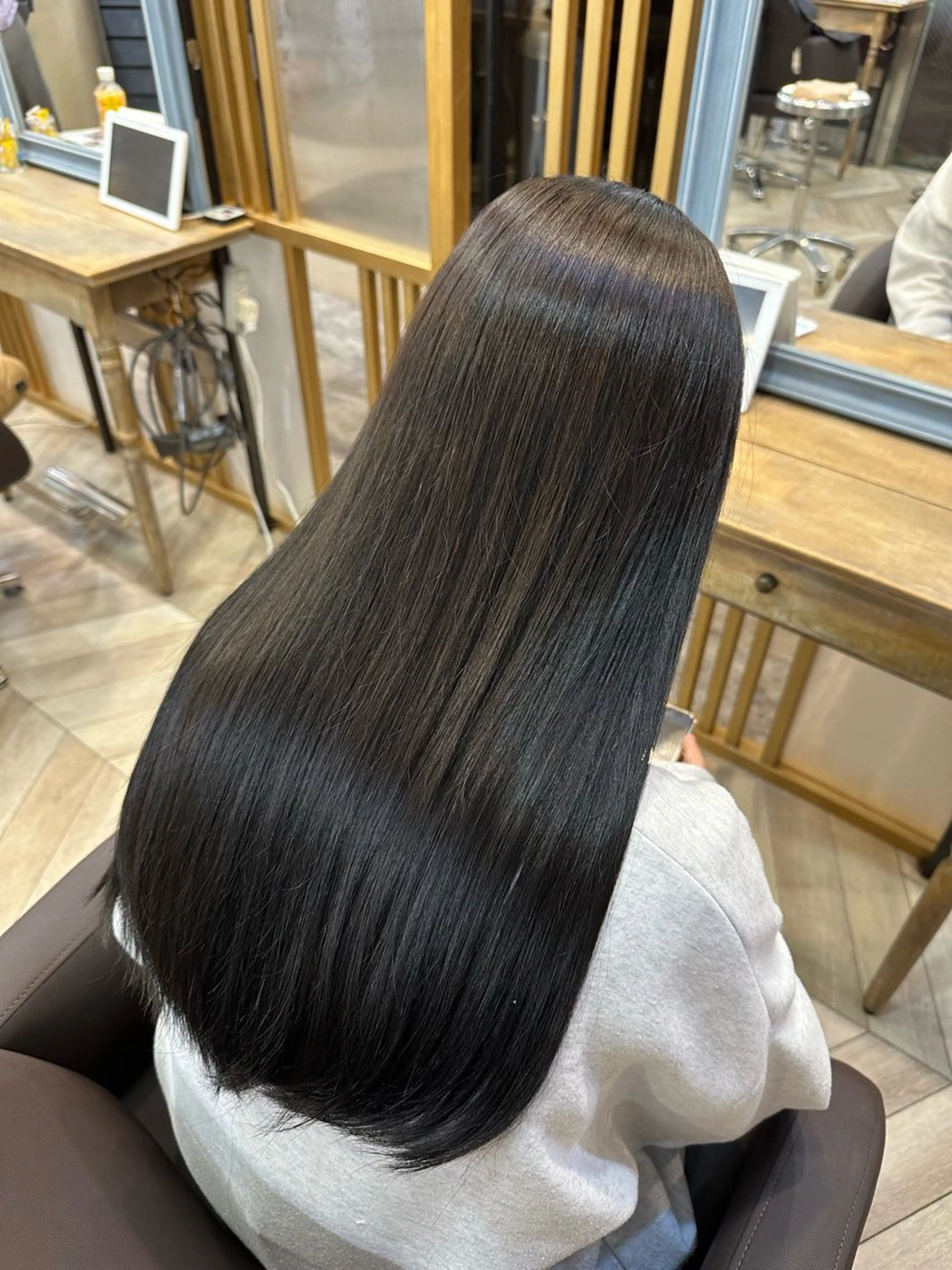 ロング 髪質改善 RIKI/センター パート/メンズパーマのヘアスタイル