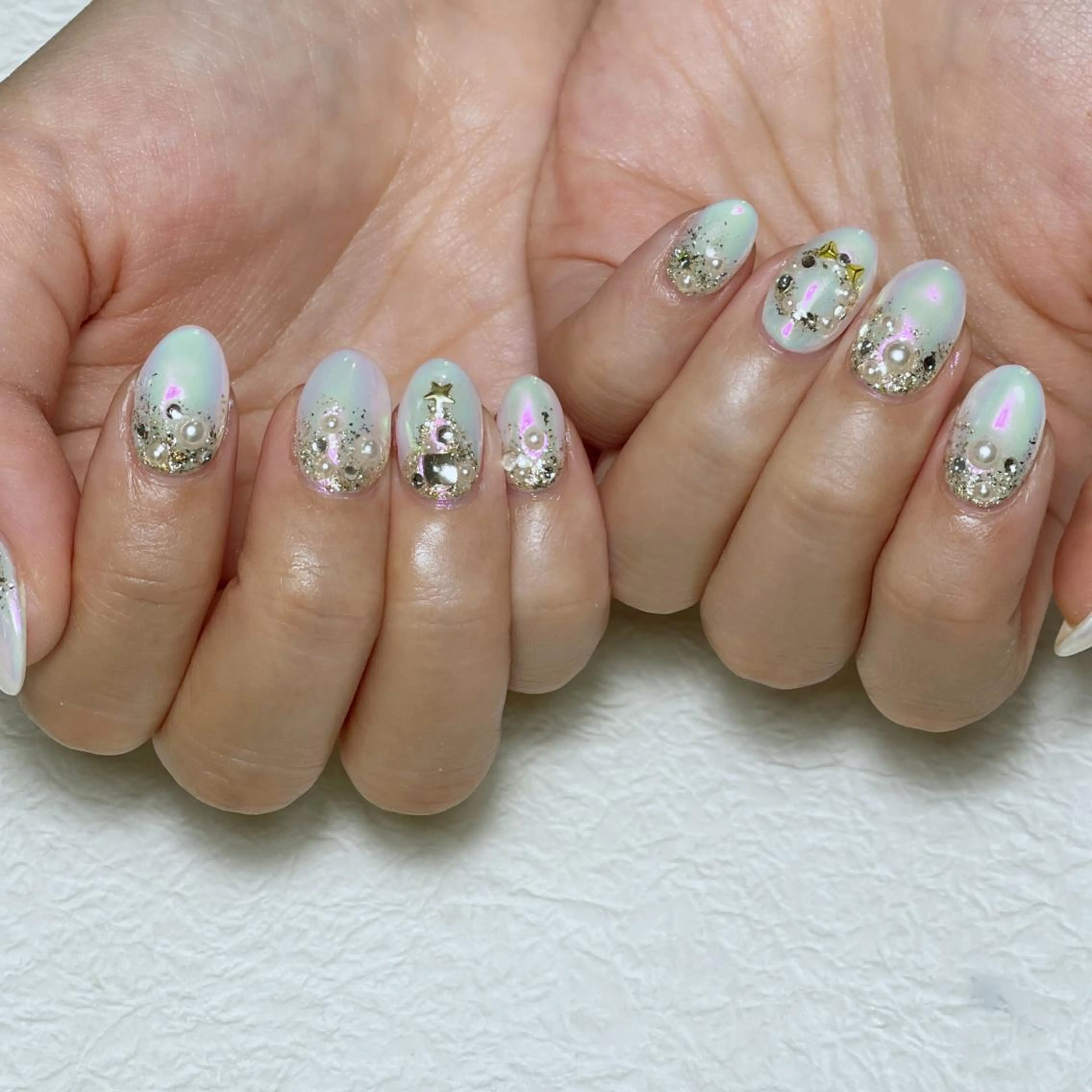 ネイル アートネイル フットネイル ジェルネイル キラキラネイル 韓国ネイル Y nail なんば堀江店のネイルデザイン