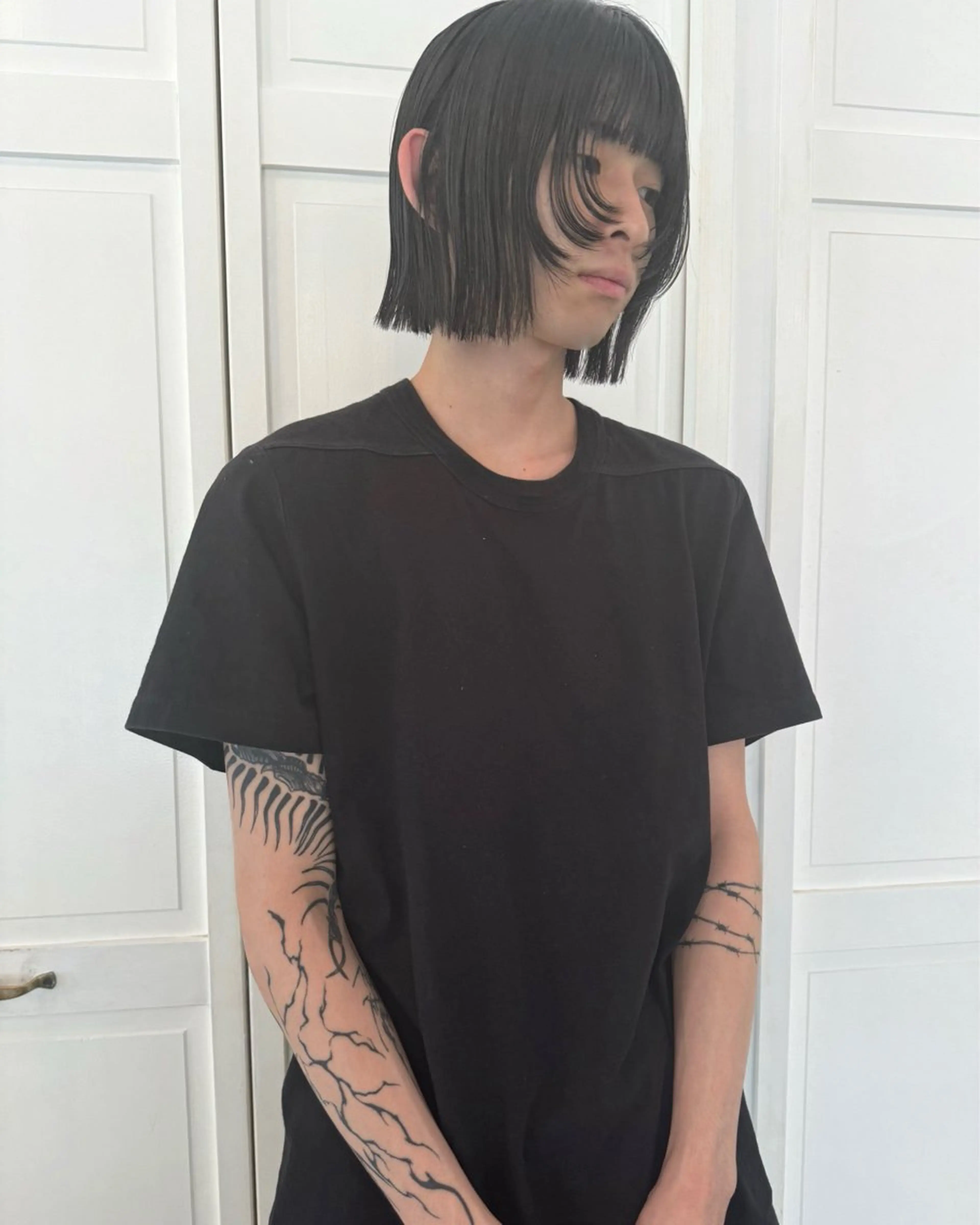 ミディアム カット ブリーチカラー🎀 韓国風/寺門美優のヘアスタイル