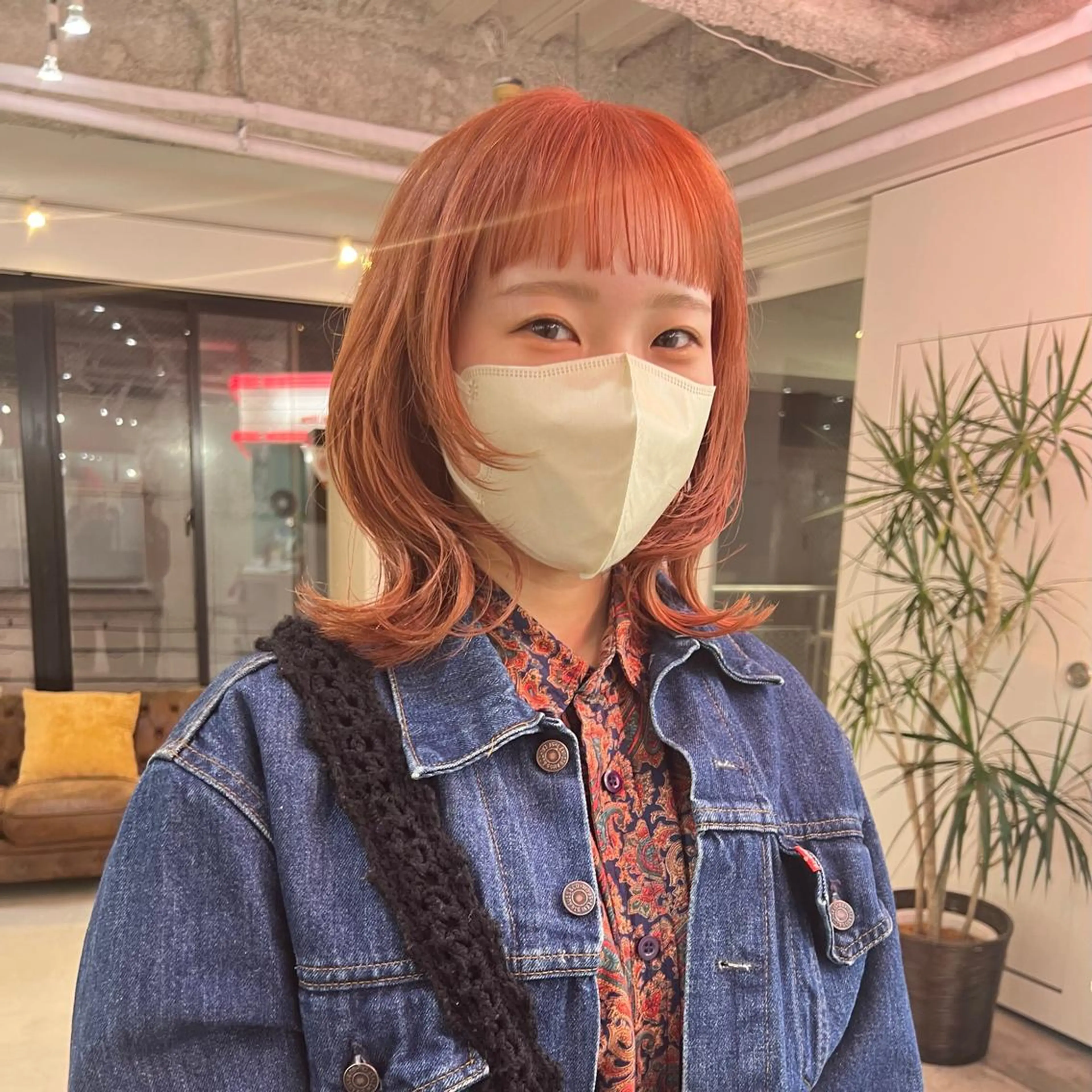 ミディアム カラー カット ヘアカラー トリートメント トレンドボブ /ミリヤのヘアスタイル