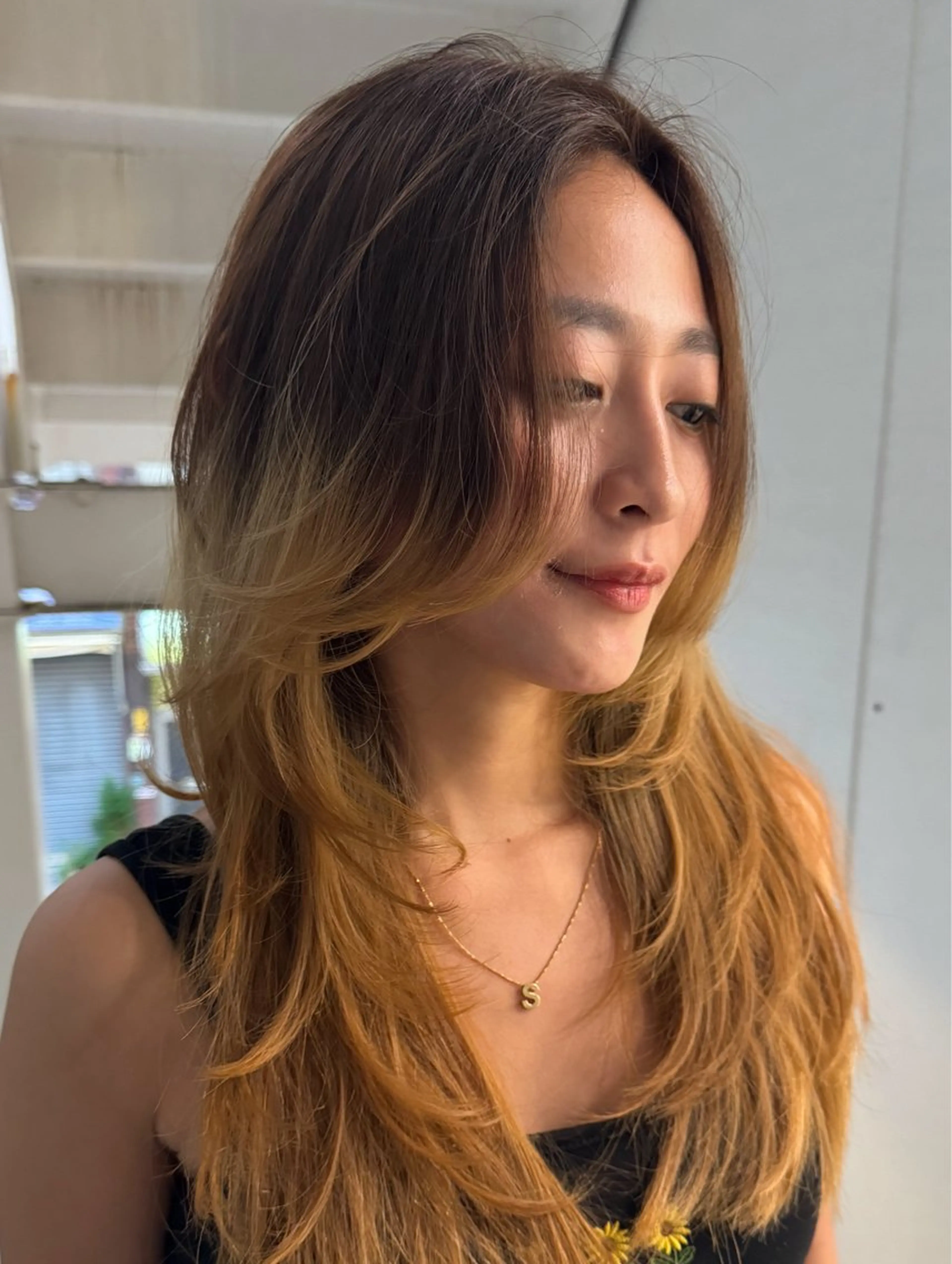 セミロング カラー 縮毛矯正 髪質改善寺坂雄飛💐のヘアスタイル
