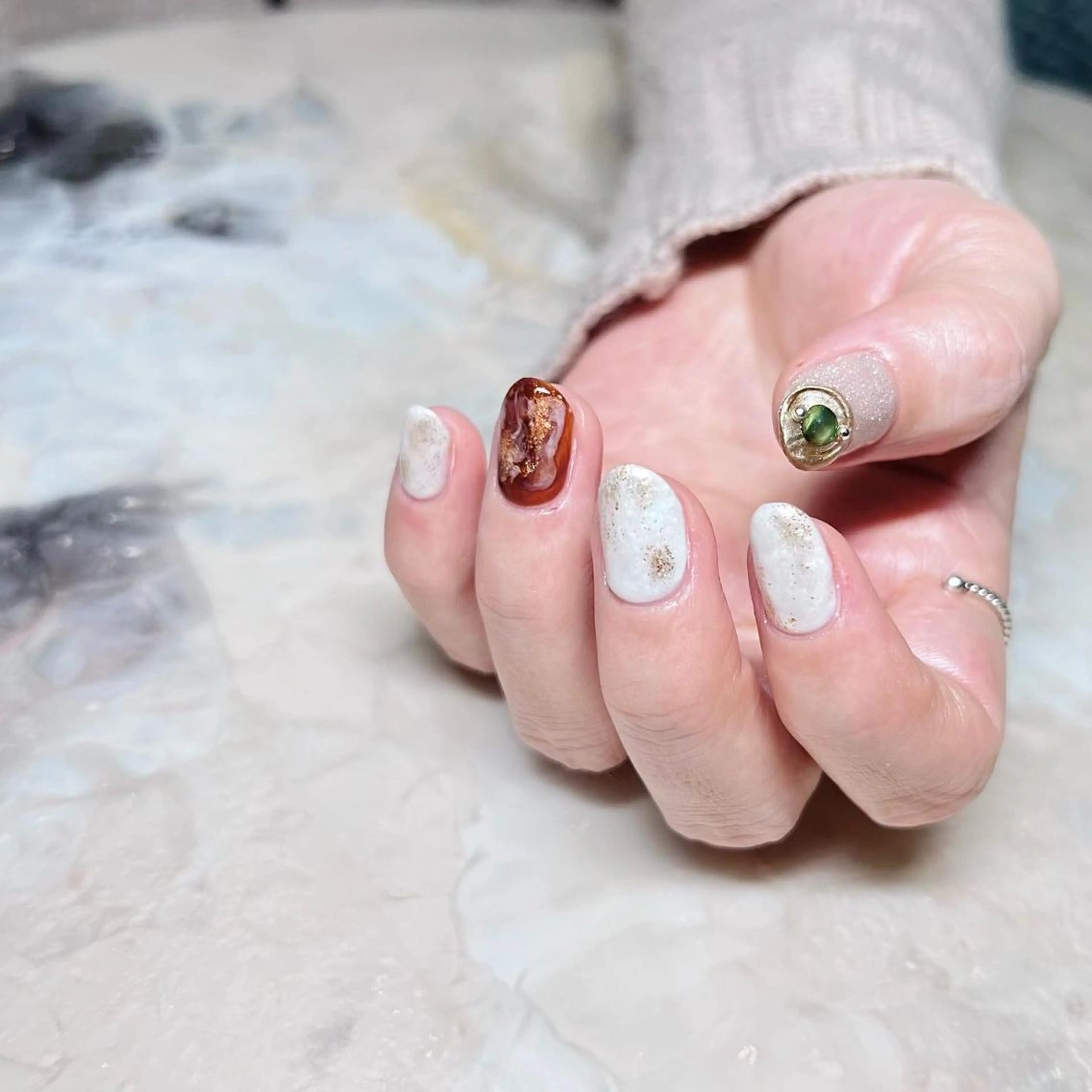 ネイル マグネットネイル ニュアンスネイル ショートネイル gemickle nailのネイルデザイン