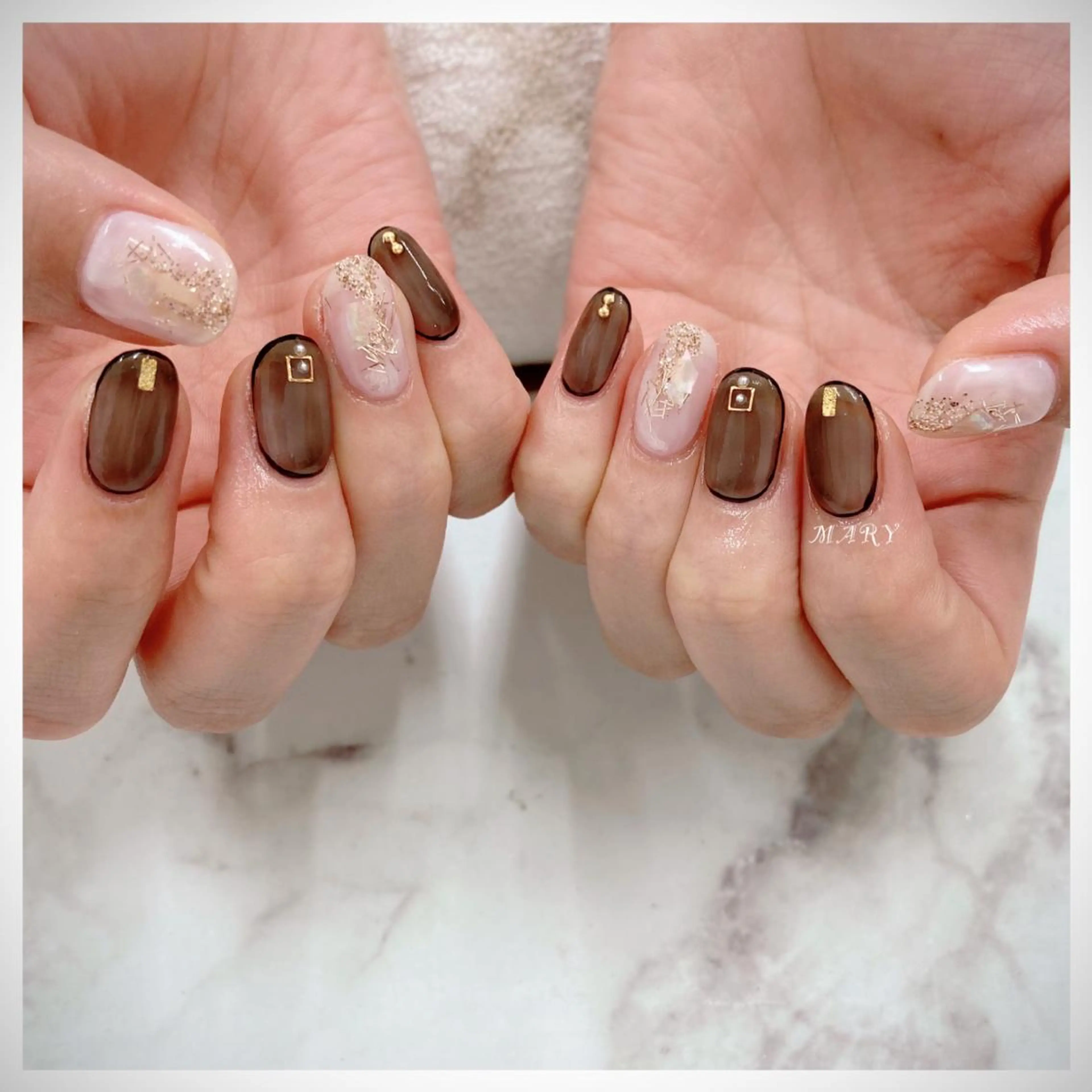 ネイル ニュアンスネイル ワンカラーネイル ハンドネイル Mary nail .narumiのネイルデザイン