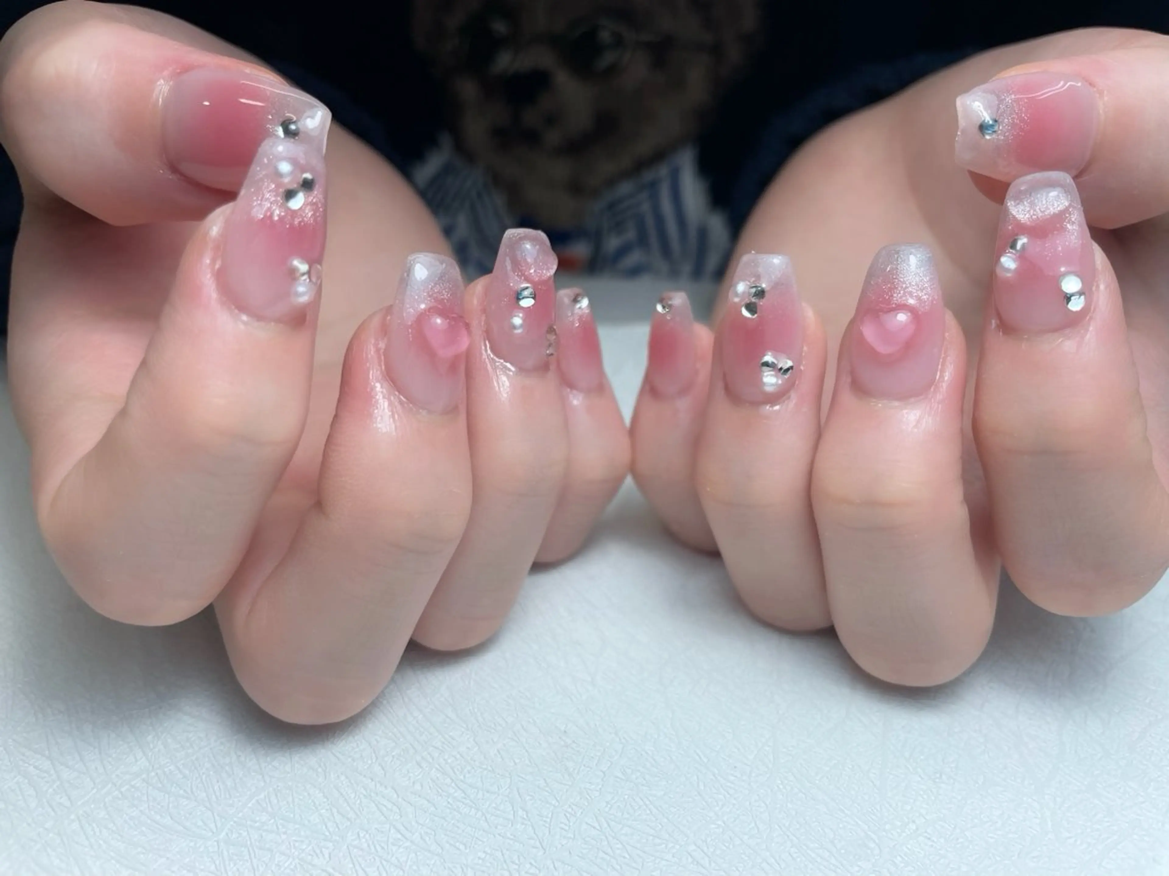 ネイル オーロラネイル 長さ出し フットネイル フレンチネイル ジェルネイル 中野駅から2分 MEO NAILのネイルデザイン