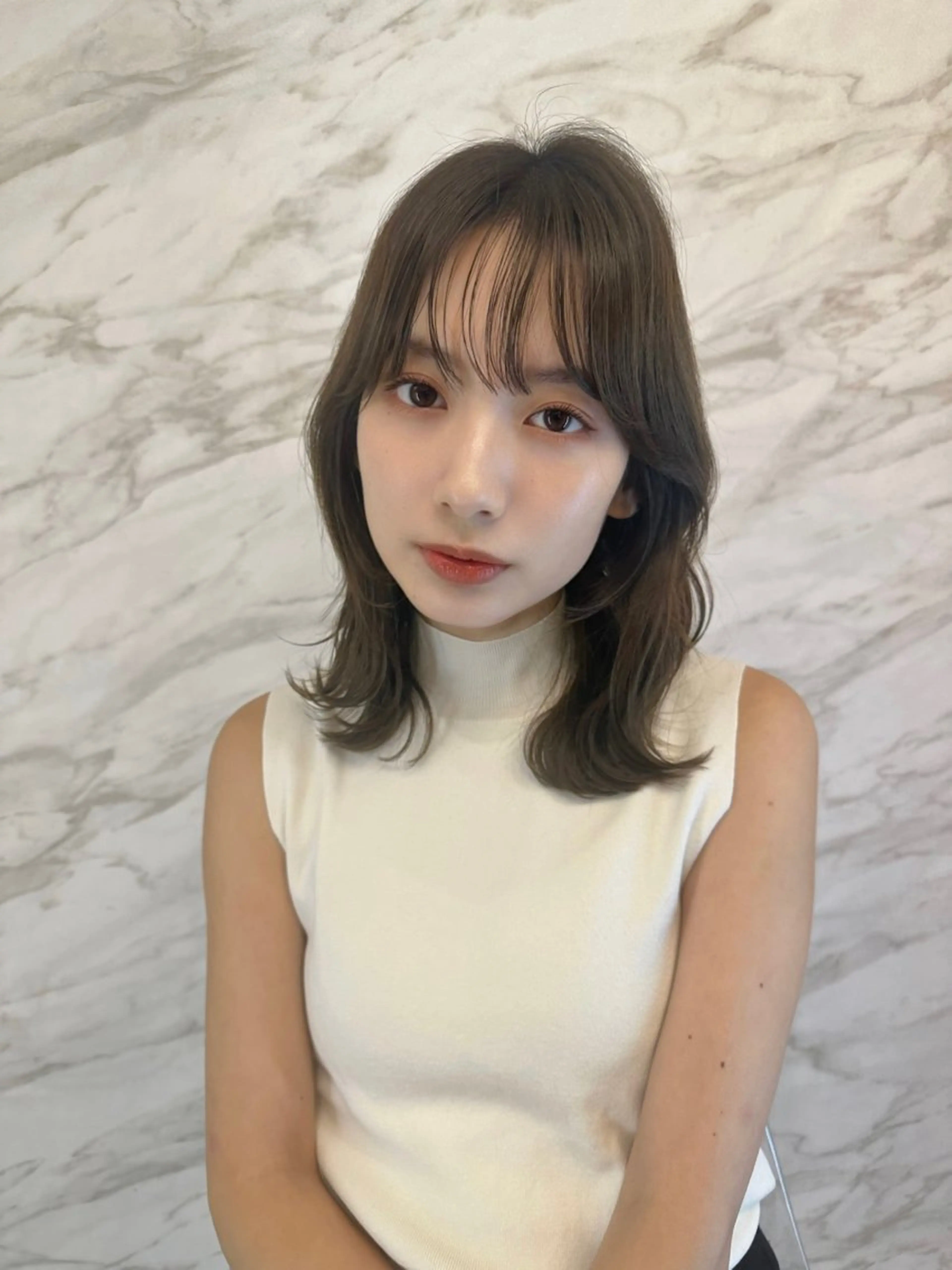 ミディアム くびれヘア 韓国風ヘア 銀座副店長/レイヤー /髪質改善/田島のヘアスタイル