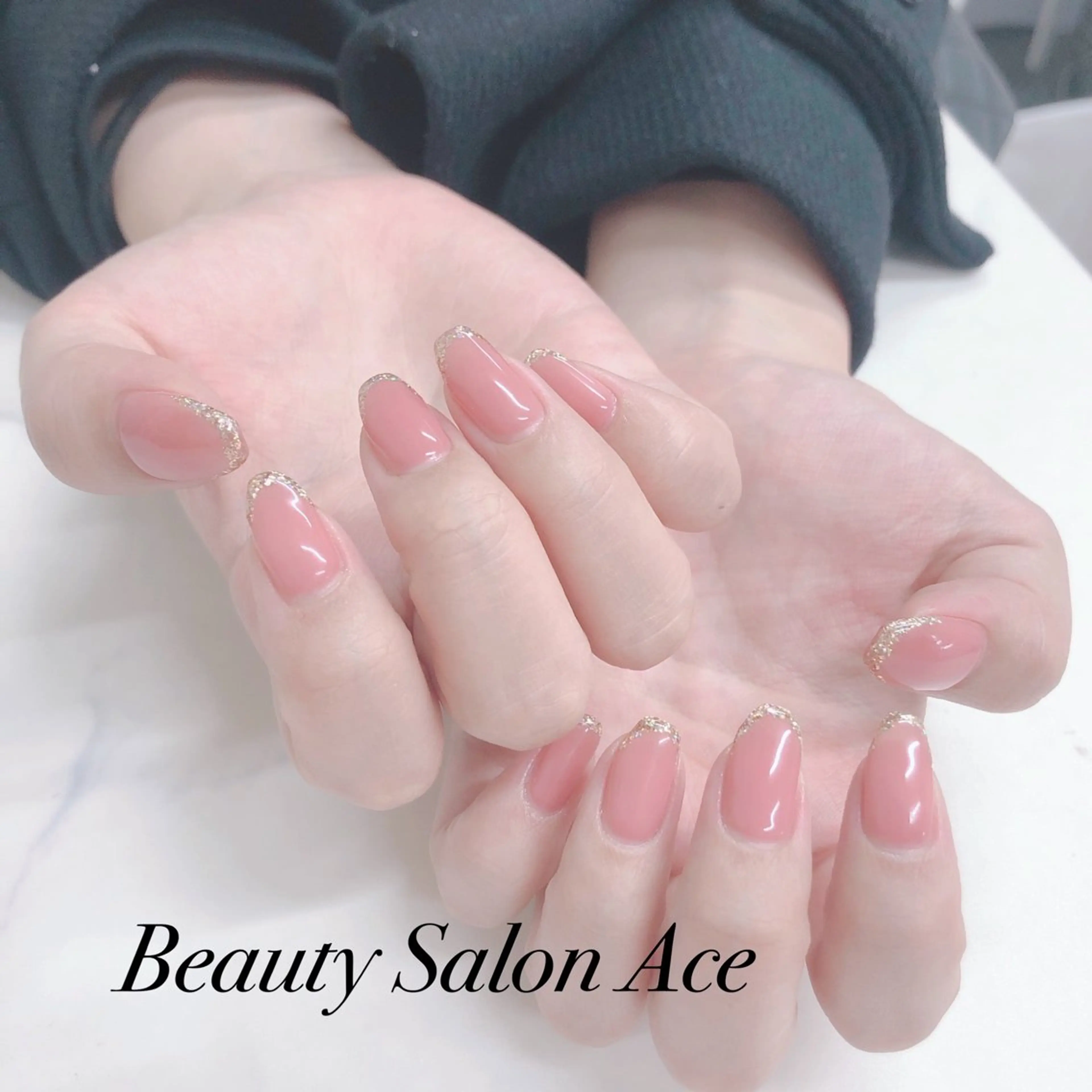 ネイル フレンチネイル ラメ(グリッター) メンズネイル Beauty Salon Ace(ネイルサロン エース)所属・池袋フィルイン Ace♡Nailのネイルデザイン