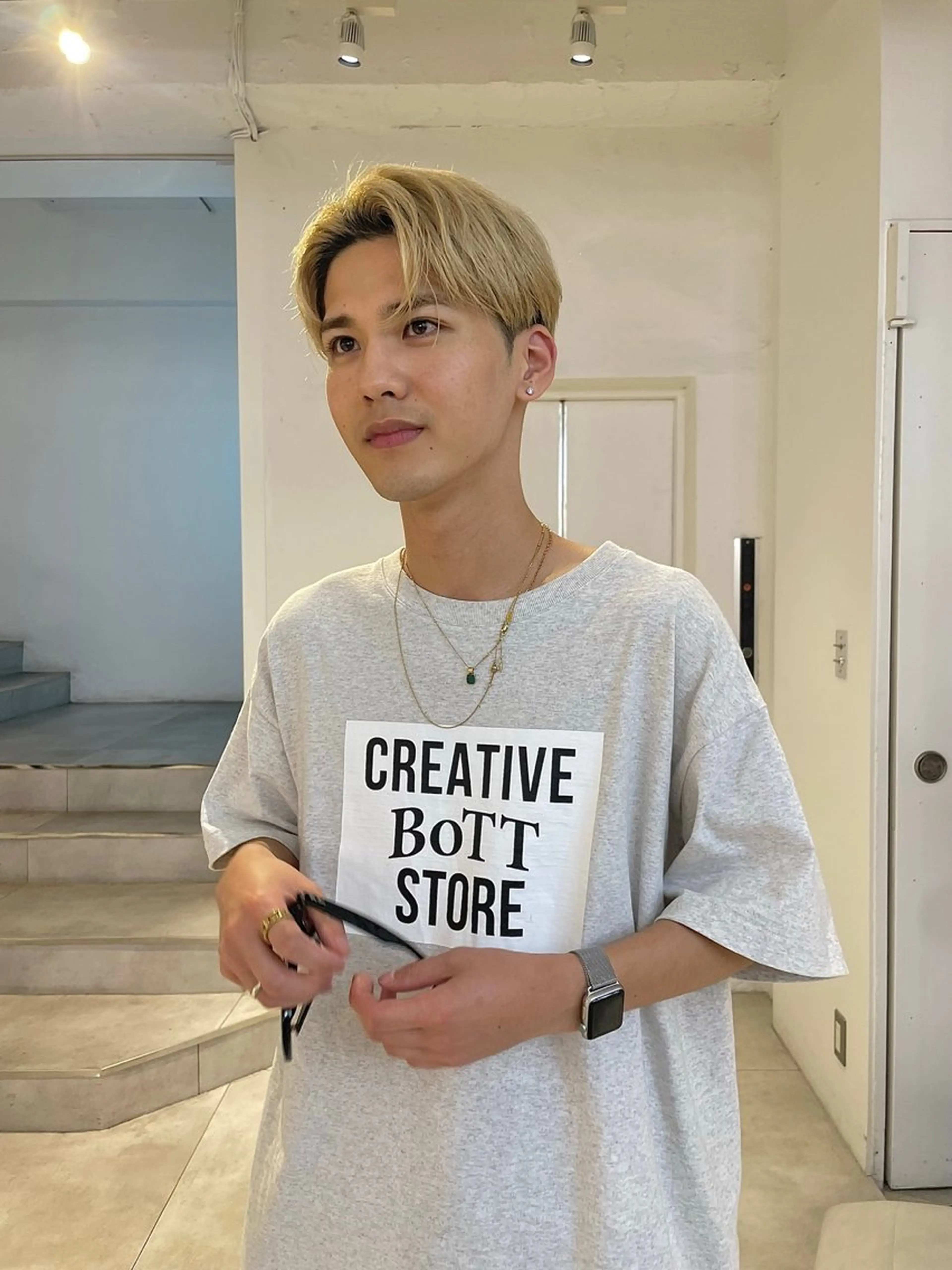 ショート カラー メンズ ヘアカラー 🇰🇷カルマパーマ kaito🇰🇷のヘアスタイル