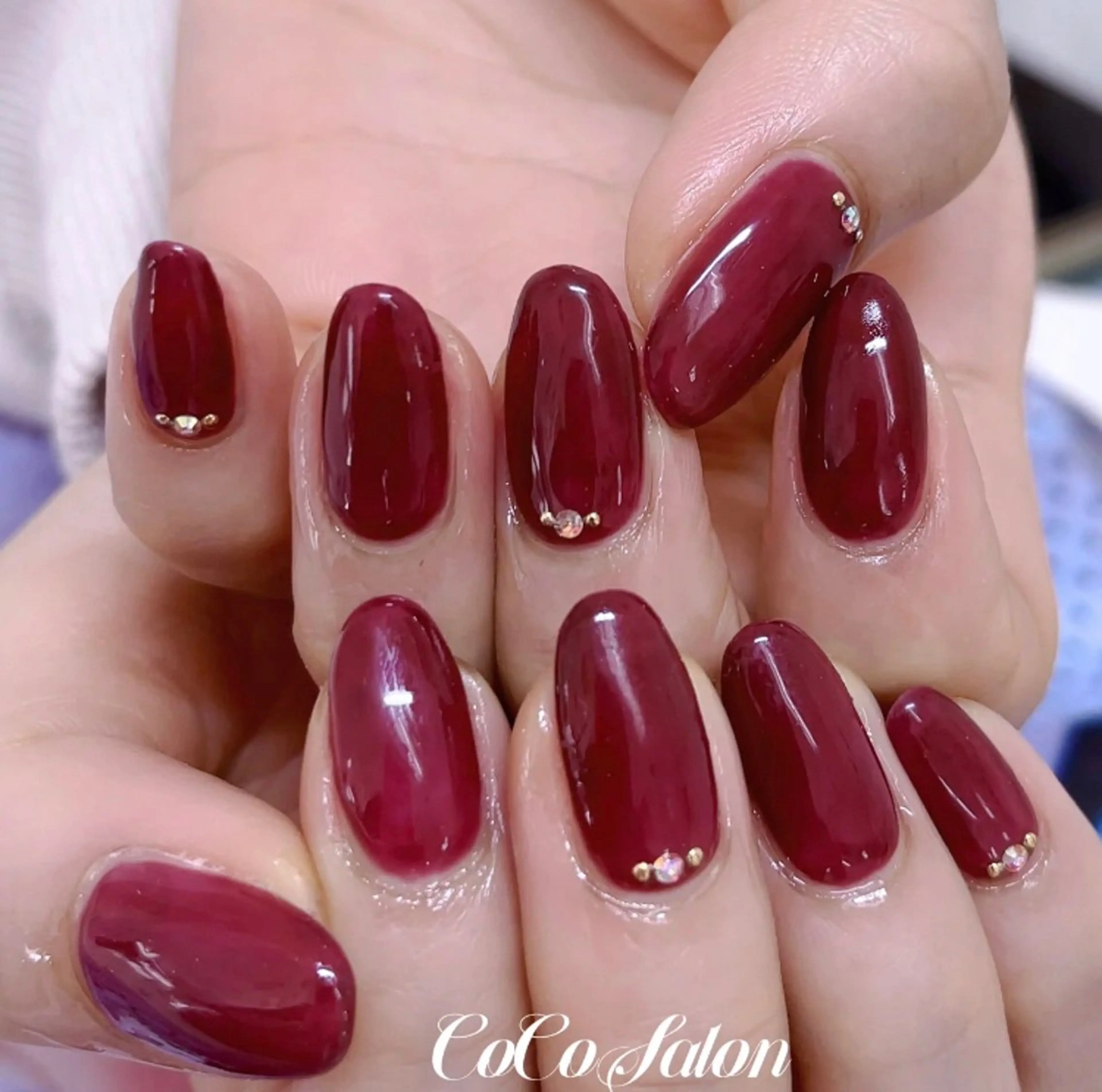ネイル ボルドー ワンカラーネイル CoCo Salon ネイル/睫毛/脱毛のネイルデザイン