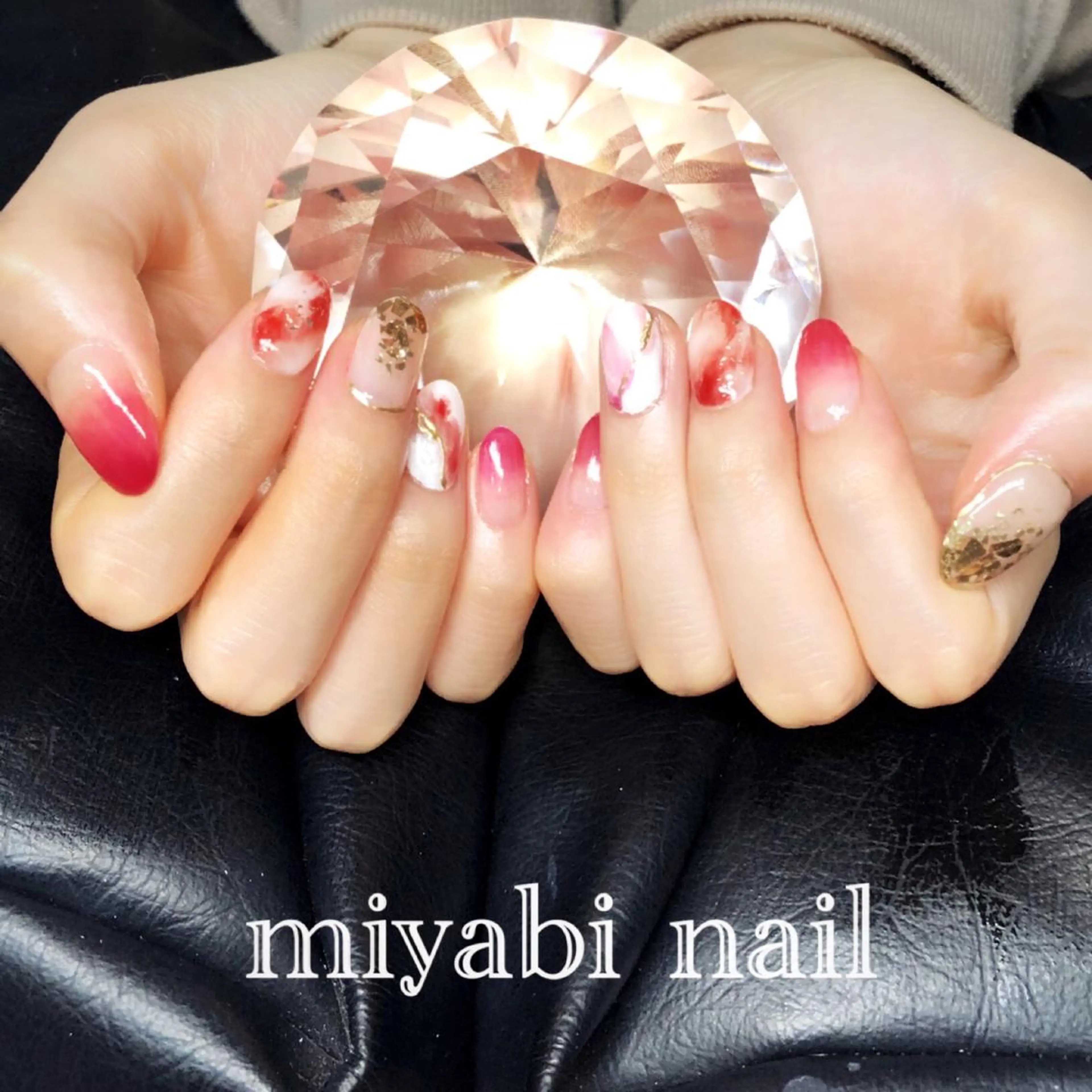 ネイル アートネイル ジェルネイル 持ち込み ニュアンスネイル ハンドネイル miyabi nail 桂川駅近くのネイルデザイン