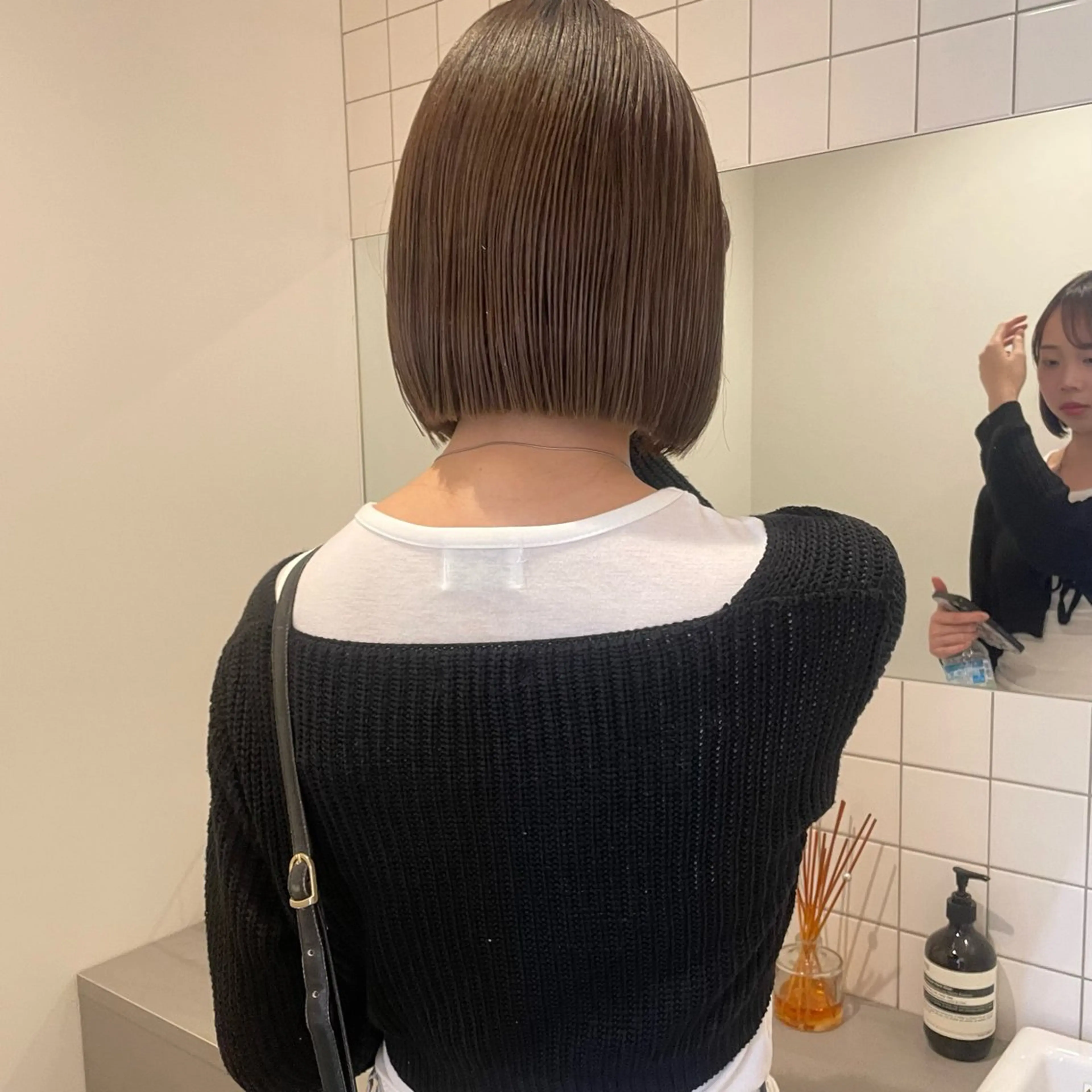 ミディアム ボブカットモデル/パ ーマ/harunaのヘアスタイル